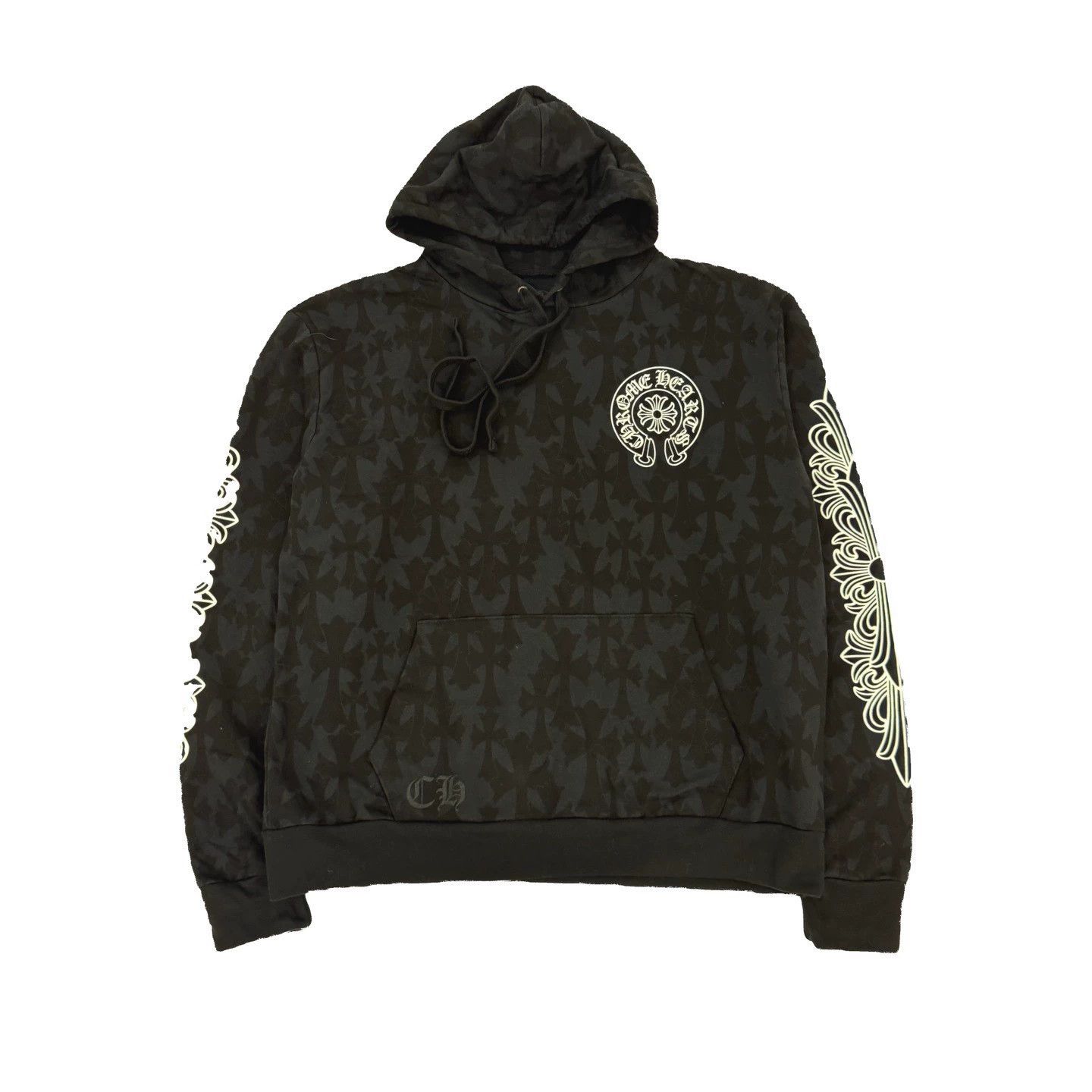Chrome Hearts Chrome Hearts Black Hoodie with Subtle Cross Pattern Size US S / EU 44-46 / 1 - 1 Thumbnail