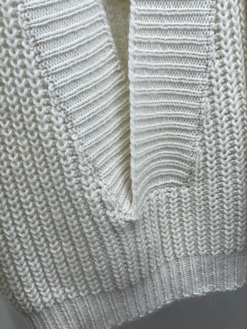 Dior Dior 24 large V-neck loose thick-line knitted sweaters 2504 Size XXS / US 00 / IT 34 - 8 Thumbnail