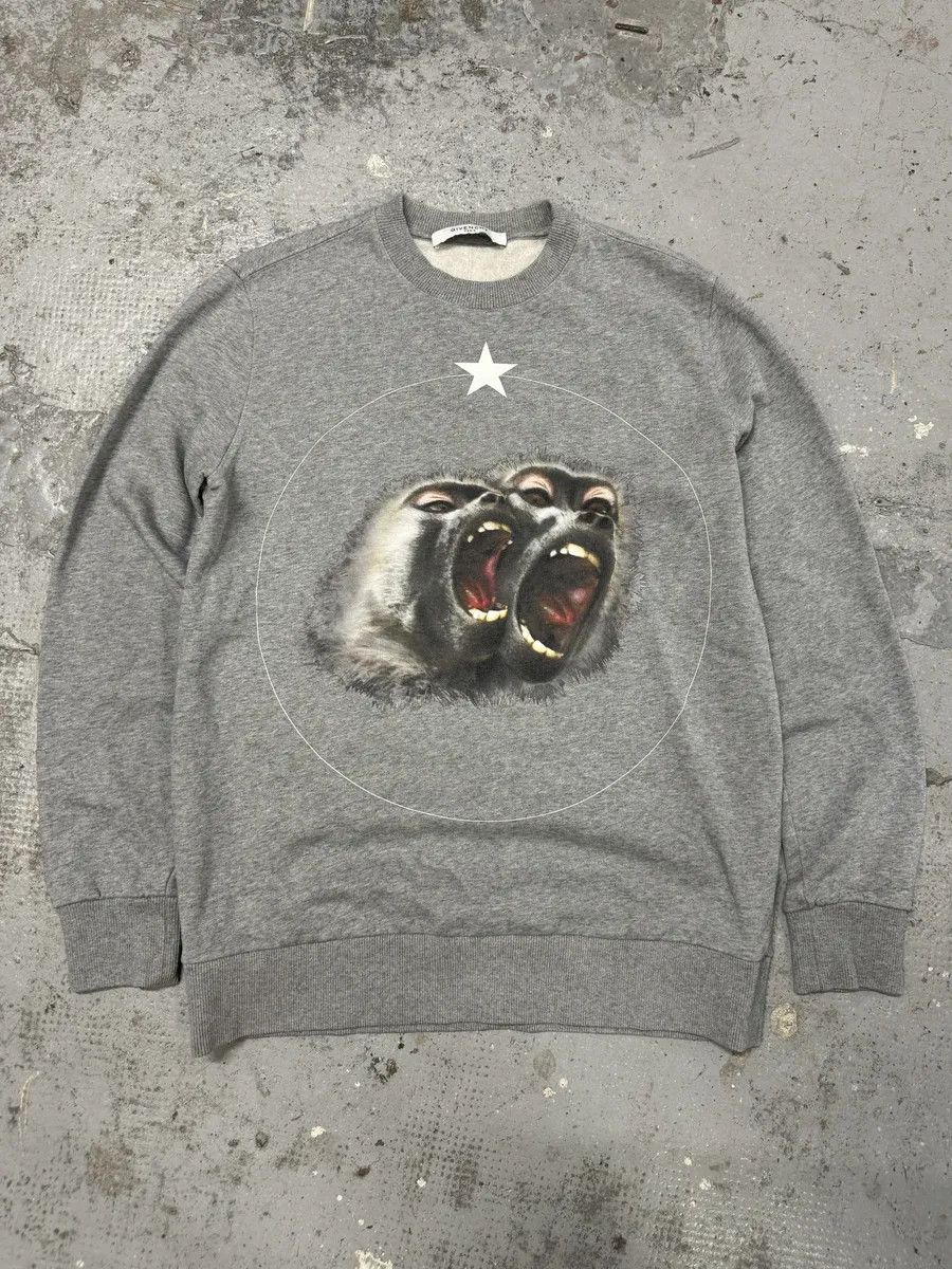 Givenchy SS2016 Givenchy Monkeys Grey Star Sweater by Riccardo Tisci Size US M / EU 48-50 / 2 - 5 Thumbnail