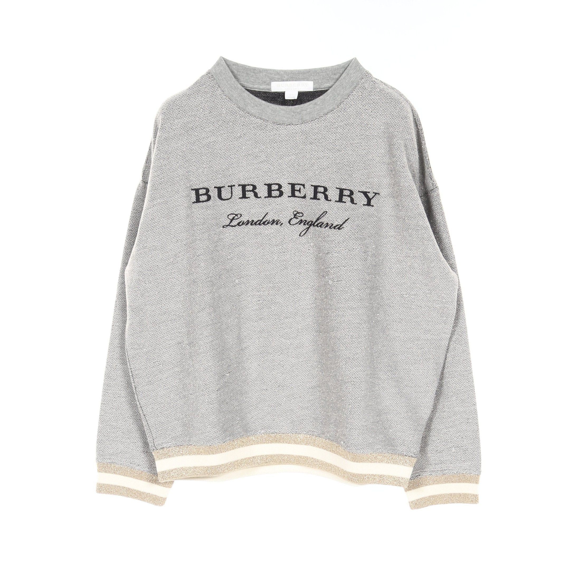 Burberry Burberry Sweatshirt Crew Neck Logo Embroidery Cotton Gray Multicolor Glitter Kids Size ONE SIZE - 1 Thumbnail
