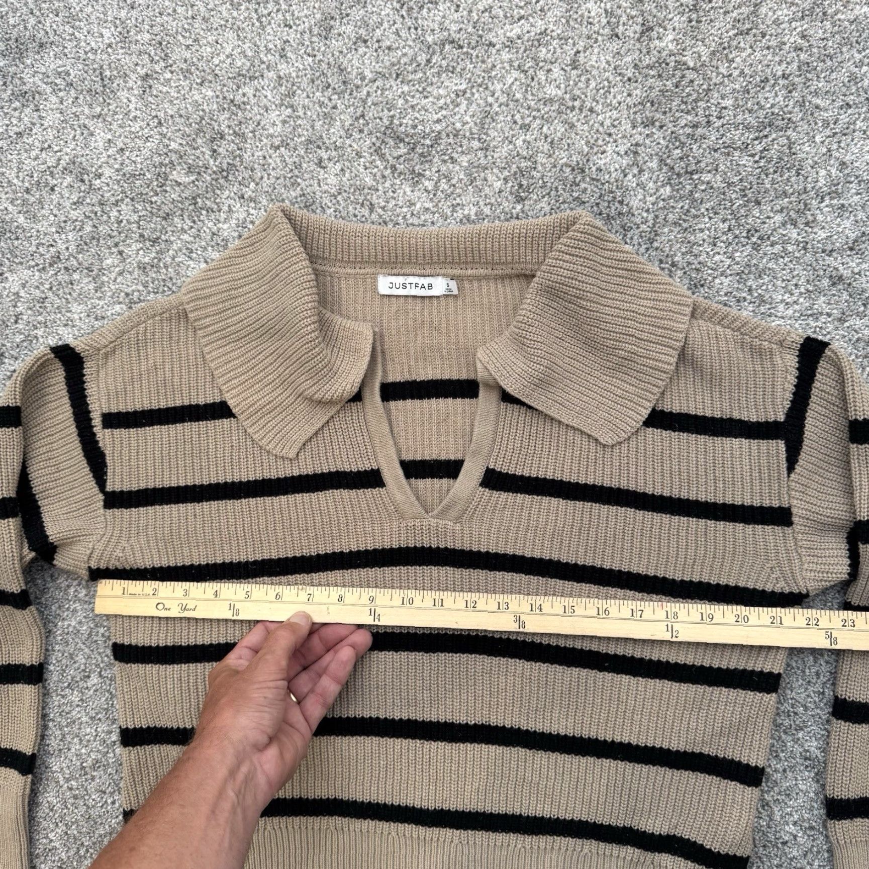 Vintage VINTAGE Cropped Knit Sweater Small Retro 70s Y2K Preppy Soft Girl Streetwear Beige Women Pullover Long Sleeve Casual Travel Size S Size S / US 4 / IT 40 - 3 Thumbnail