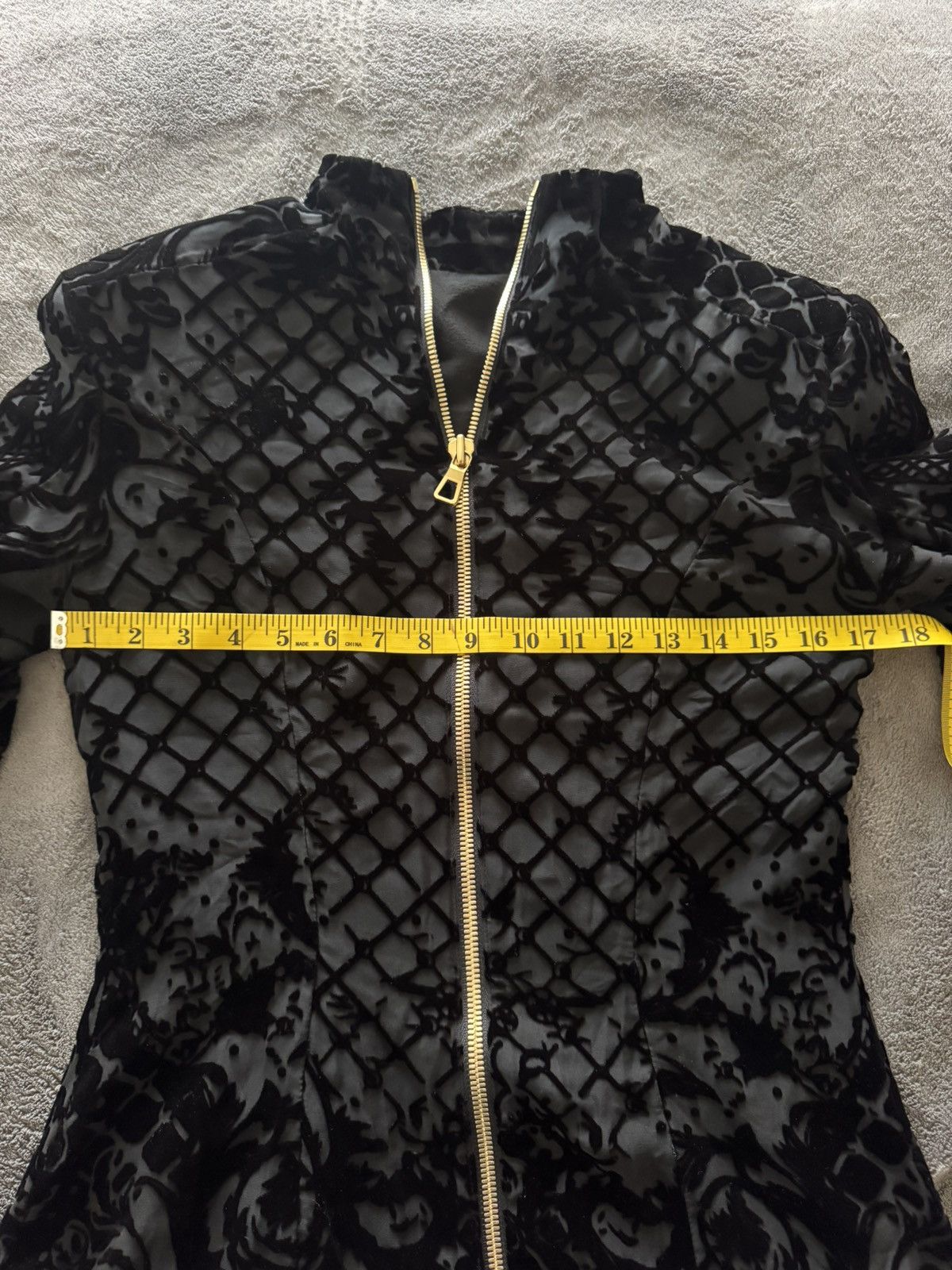 Balmain × H&M Balmain x H&M Black Velvet Jacket W/Gold Zipper Size 40 US M Size S / US 4 / IT 40 - 9 Thumbnail