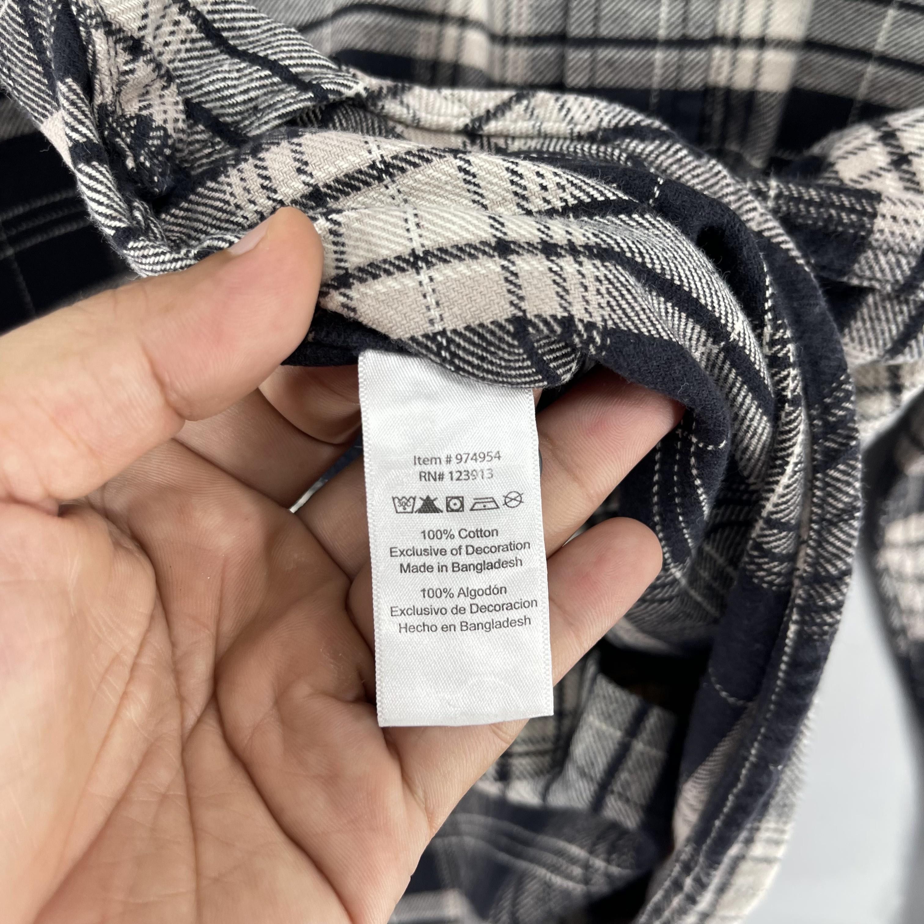 Flannel × Vintage Vintage JACHS Checkered Tartan Black/Gray Flannel Shirt Size US L / EU 52-54 / 3 - 6 Thumbnail