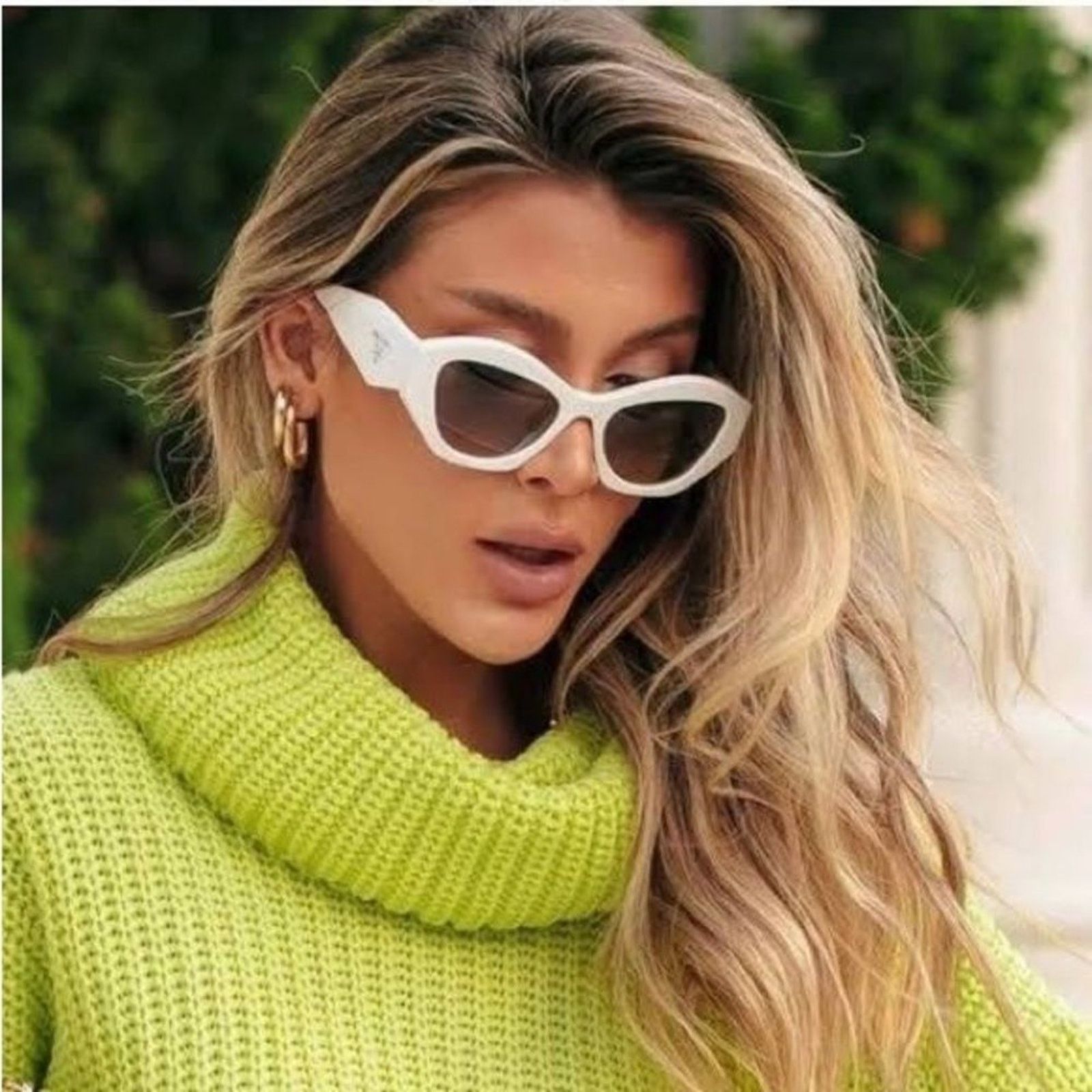 Prada NEW PRADA Sunglasses PR07YSF 142130 White GreyGradient Women Size ONE SIZE - 1 Thumbnail