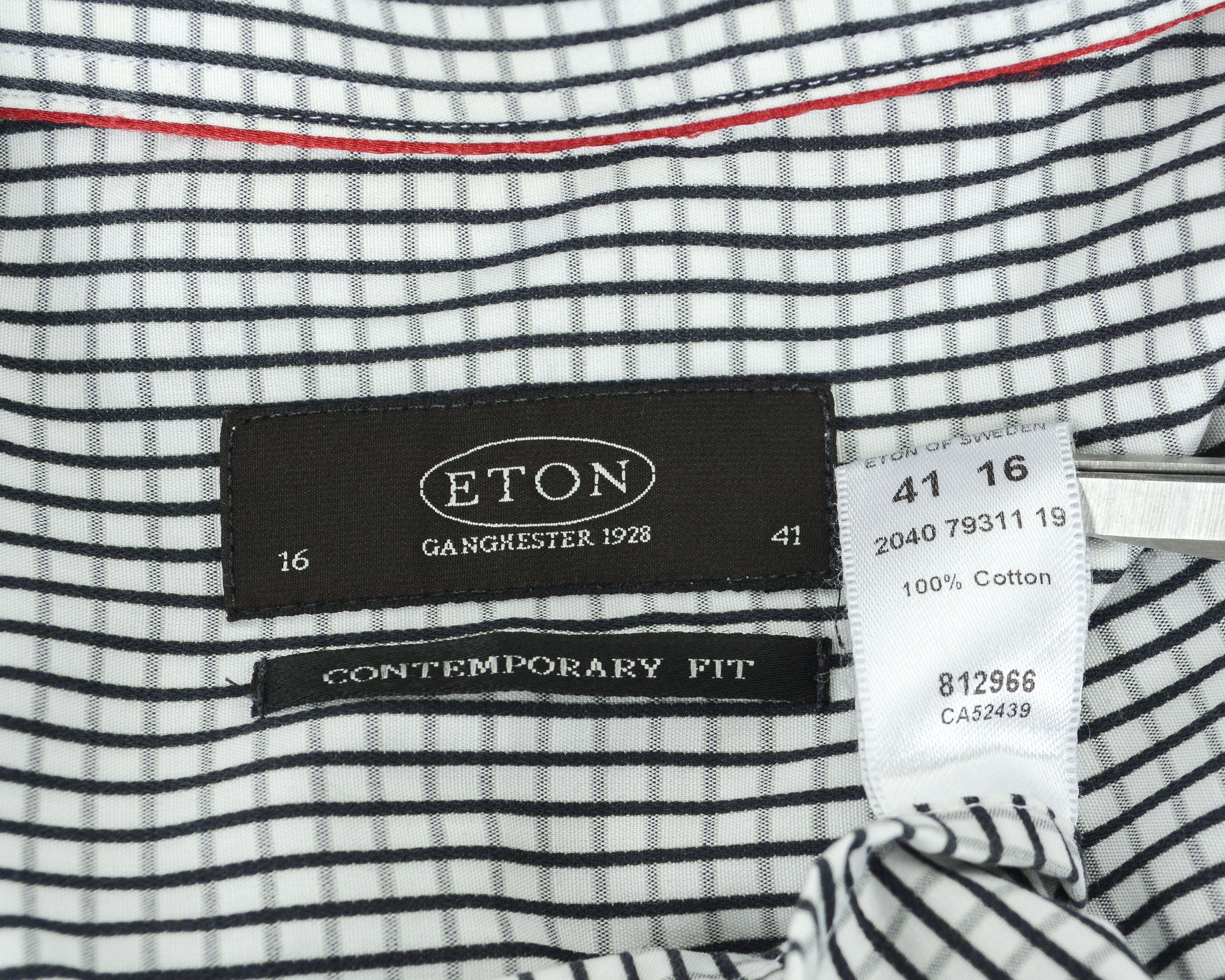 Eton Men's Formal Shirt 16" Size 41 check Button Up Casual Size 40R - 5 Thumbnail