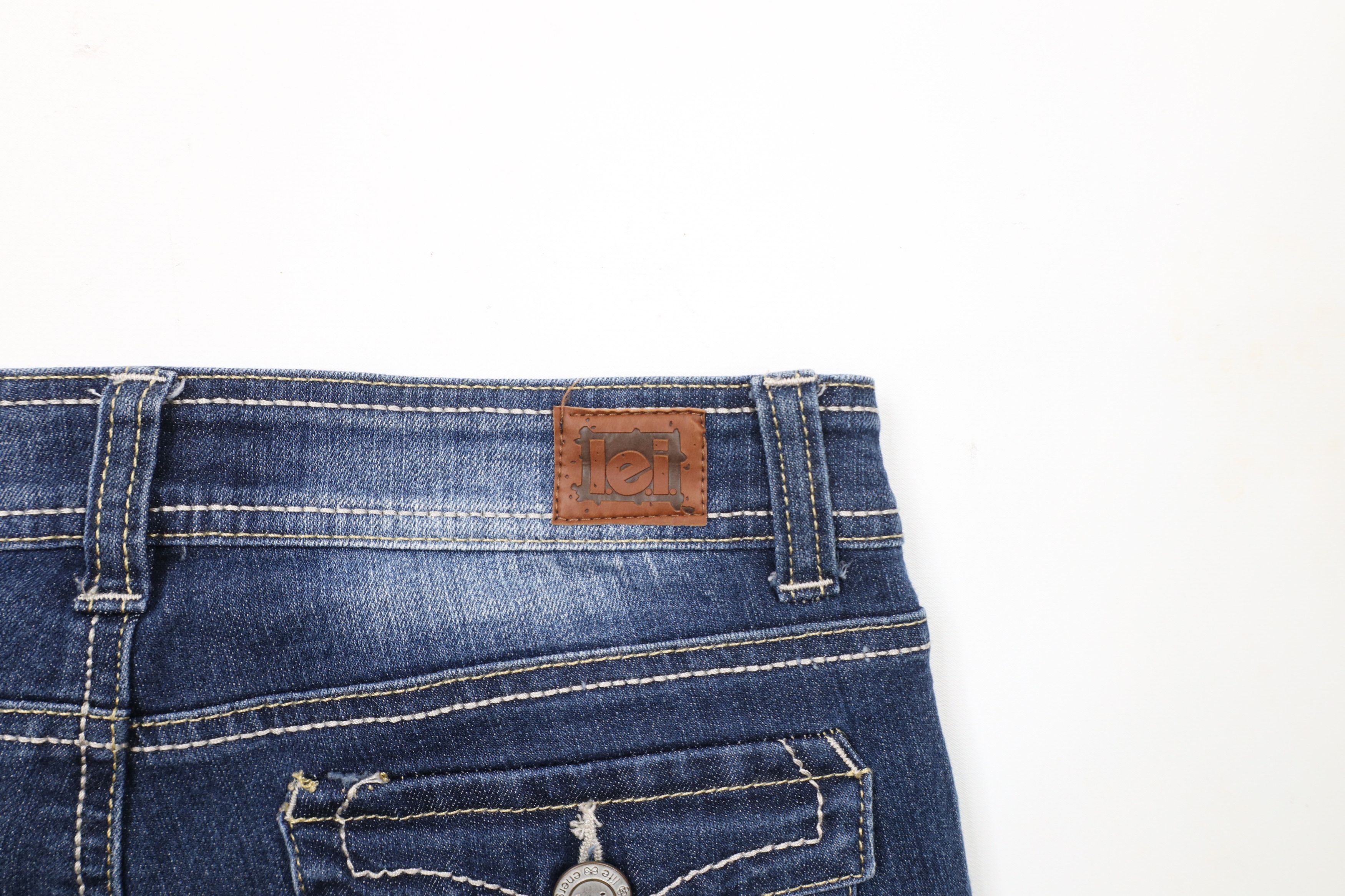Vintage Vintage 90s Y2K LEI Hipster Flared Wide Leg Denim Jeans Size 27" / US 4 / IT 40 - 13 Thumbnail
