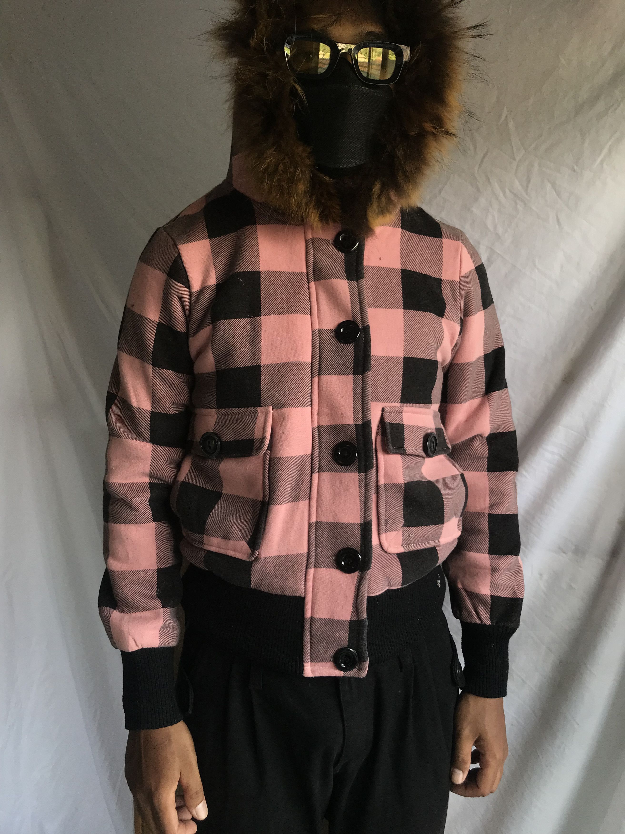 Japanese Brand Japanese Brand Fur Plaid Cargo Hoodie By Close Up Size US M / EU 48-50 / 2 - 2 Thumbnail