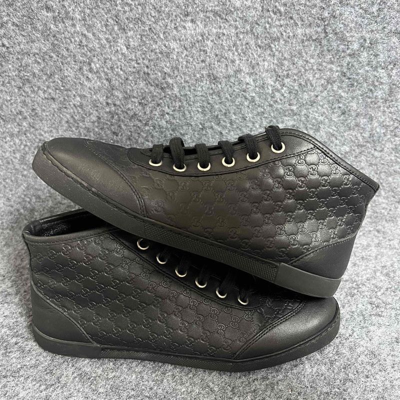 Gucci Gucci Guccissima Hi Top Sneakers in Black -2508 Size US 5.5 / EU 38 - 8 Thumbnail