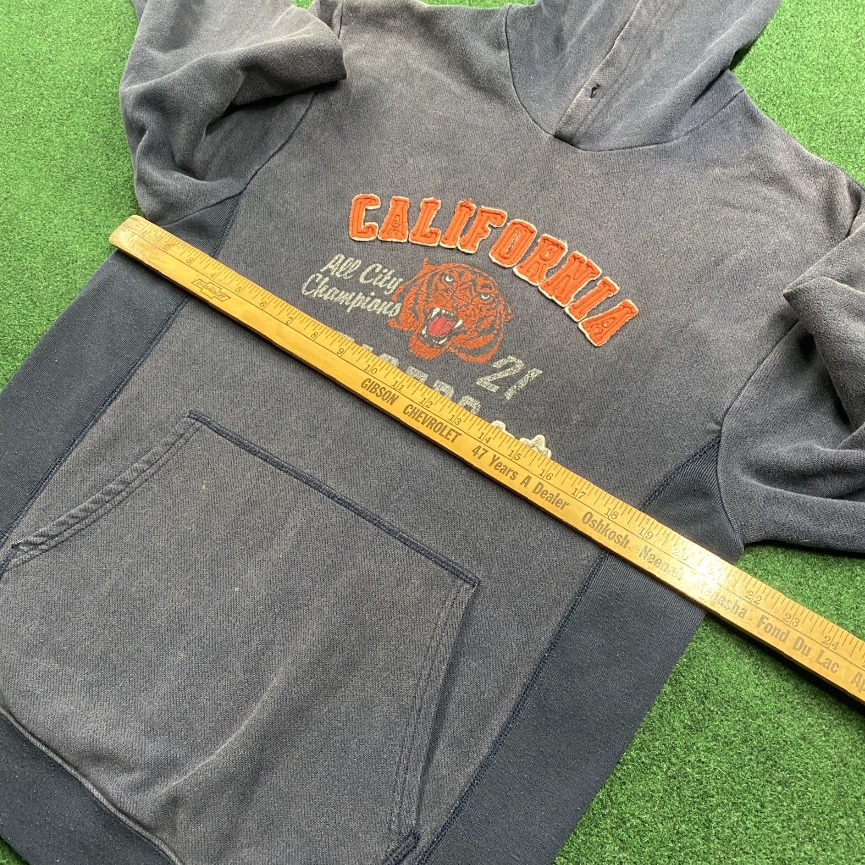 Vintage VINTAGE California Hoodie Mens S Blue Sun Faded Embroidered Pullover Sweatshirt Size US S / EU 44-46 / 1 - 5 Thumbnail