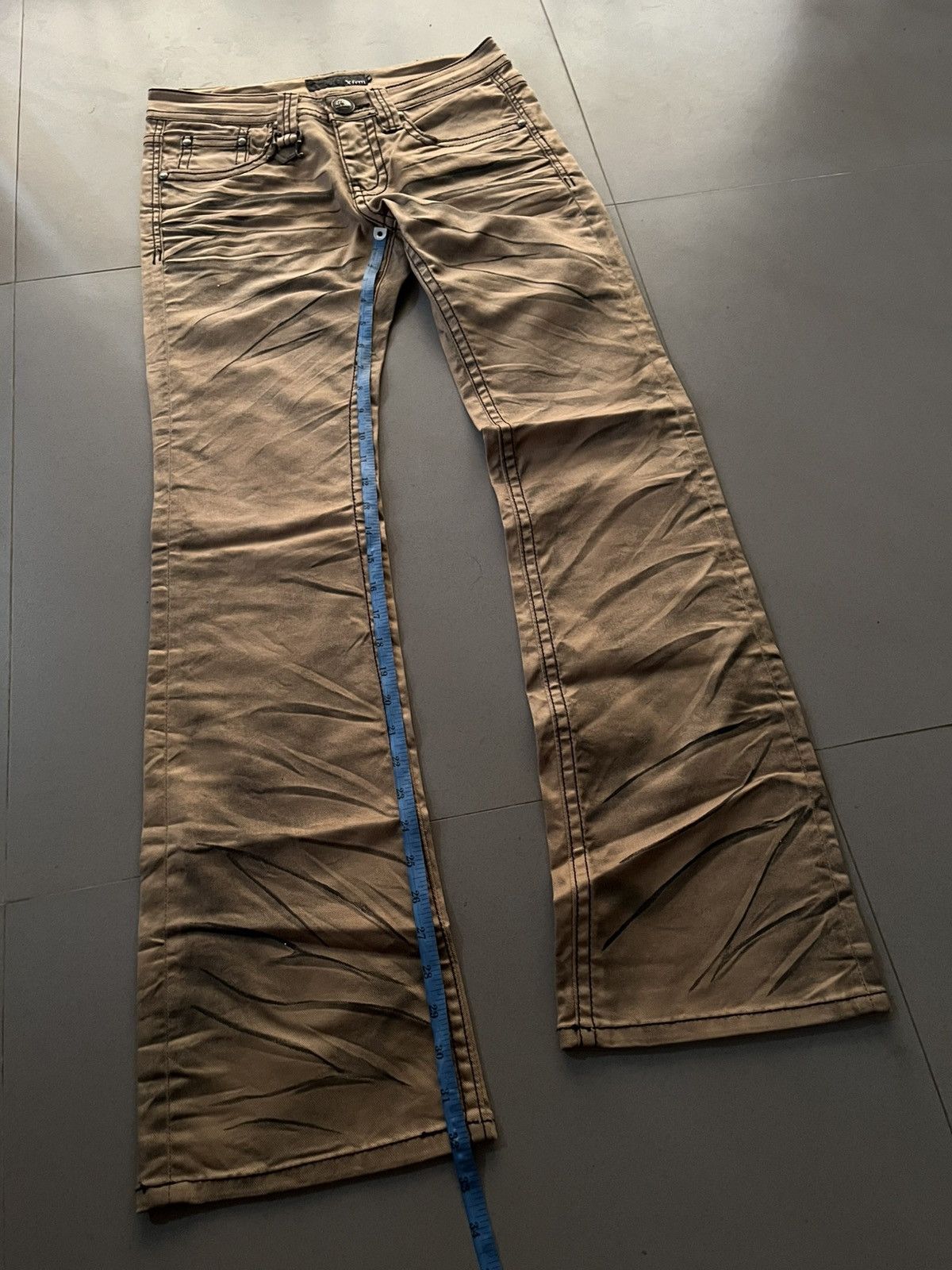 14th Addiction JAPANESE XFRM FADED PATTERN FLARE BOOTCUT SEDITIONARIES PUNK Size US 30 / EU 46 - 20 Thumbnail