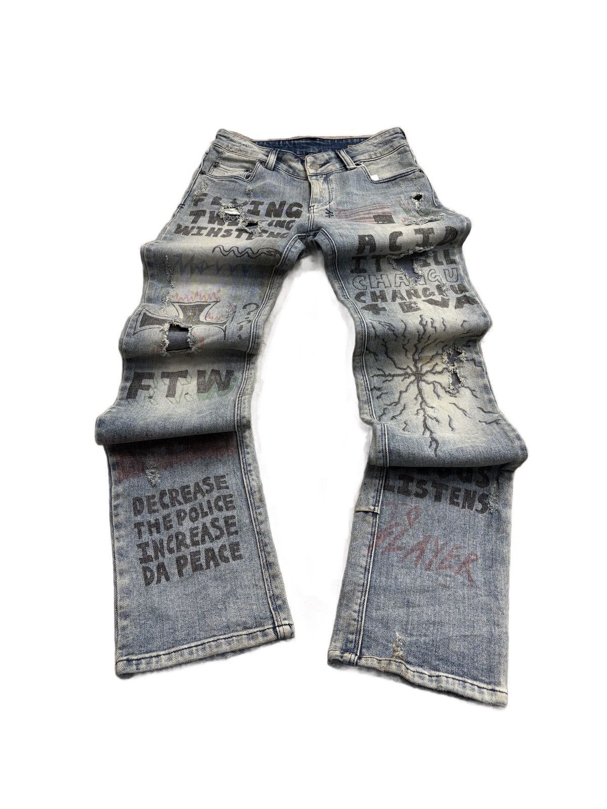 Ksubi Ksubi jeans painted light blue Size 26 Size 27" / US 4 / IT 40 - 1 Thumbnail