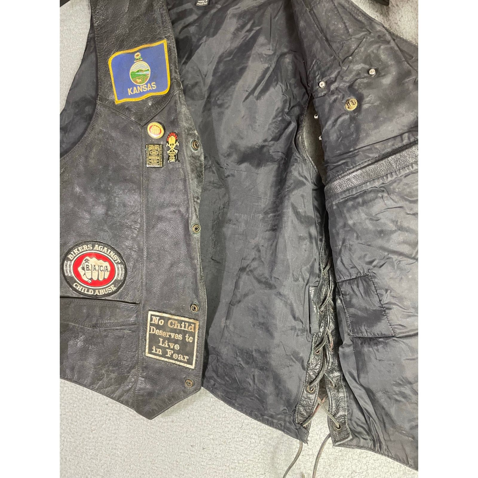 Fmc Vintage FMC Leather Biker Vest Size 40 Patched Sturgis Size US M / EU 48-50 / 2 - 10 Thumbnail