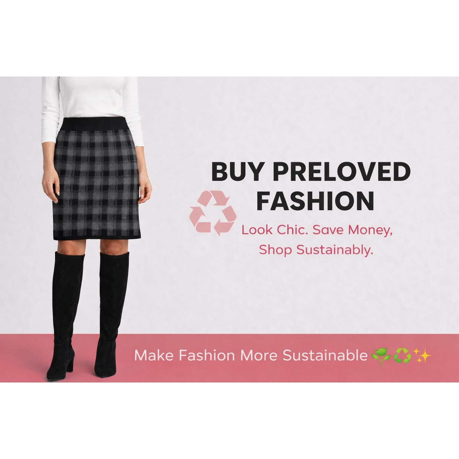 Other Adrienne Vittadini Wool Checkered Mini Skirt Black/Grey - S Size 26" / US 2 / IT 38 - 5 Thumbnail