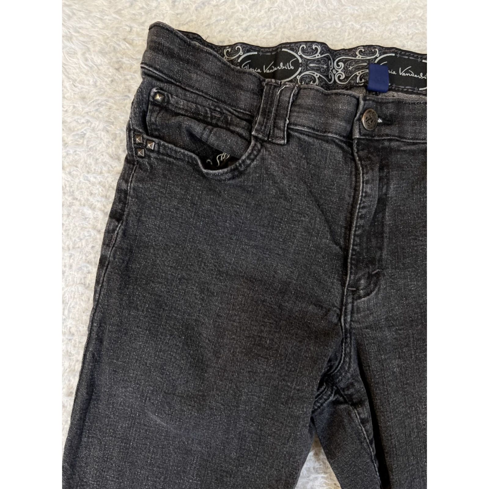 Gloria Vanderbilt Gloria Vanderbilt Women's Jeans Size 12 Black Stretch Denim Regular Fit 5-Pocket Classic Size 34" / US 12 / IT 48 - 3 Thumbnail
