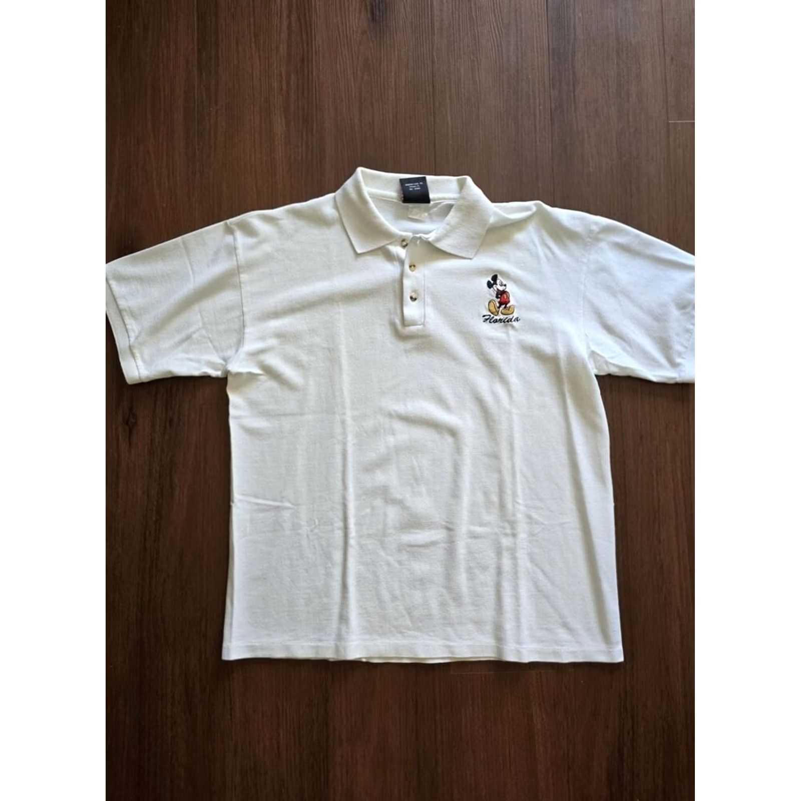 Disney VINTAGE 90s Y2k white Mickey Mouse Florida polo shirt Men's XL Polo Disney Mickey Unlimited Short Sleeve Collared Shirt Regular Fit Size US XL / EU 56 / 4 - 3 Thumbnail