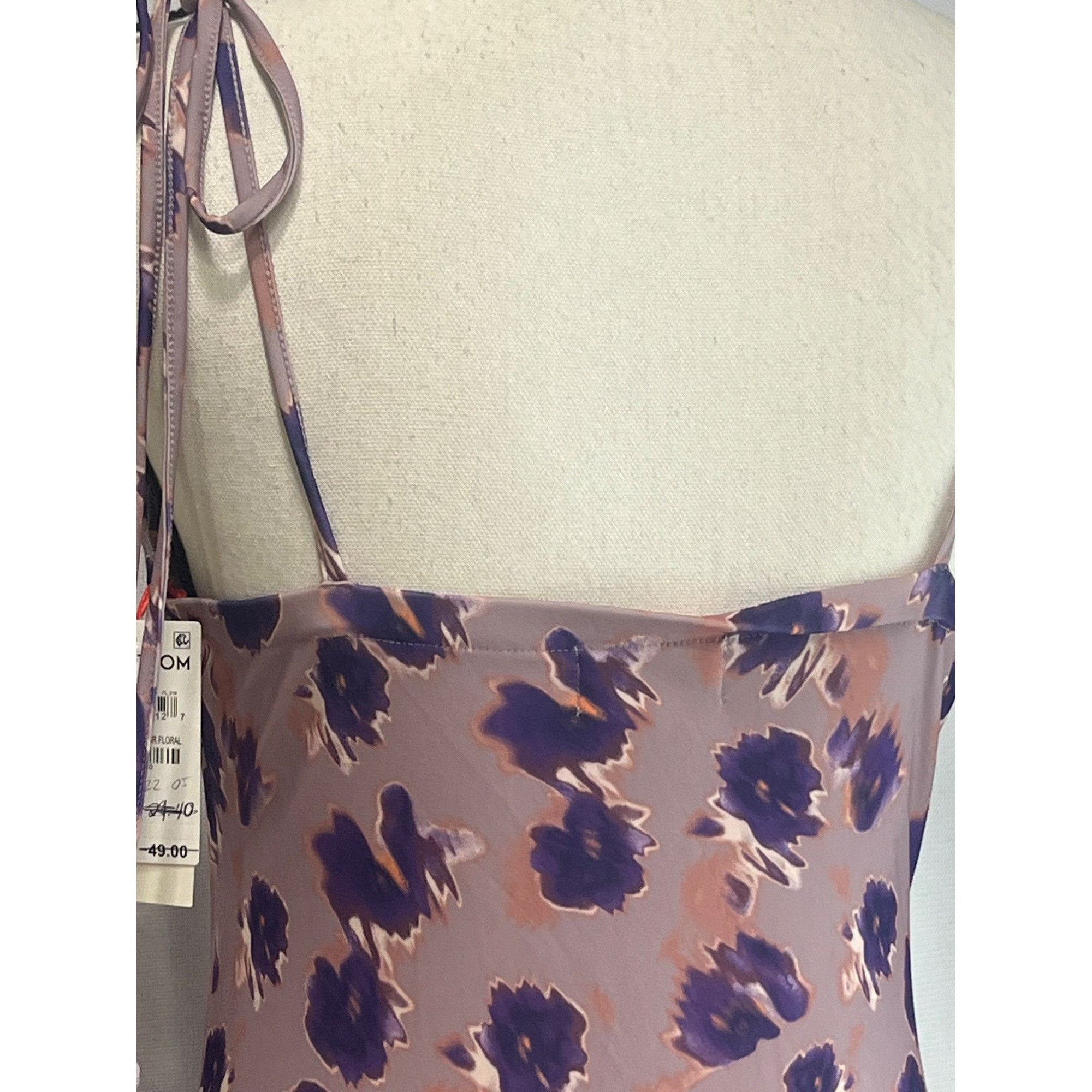 Other Open Edit Tie Shoulder Minidress In Purple- Pink Ash Blur Fl Size M / US 6-8 / IT 42-44 - 13 Thumbnail