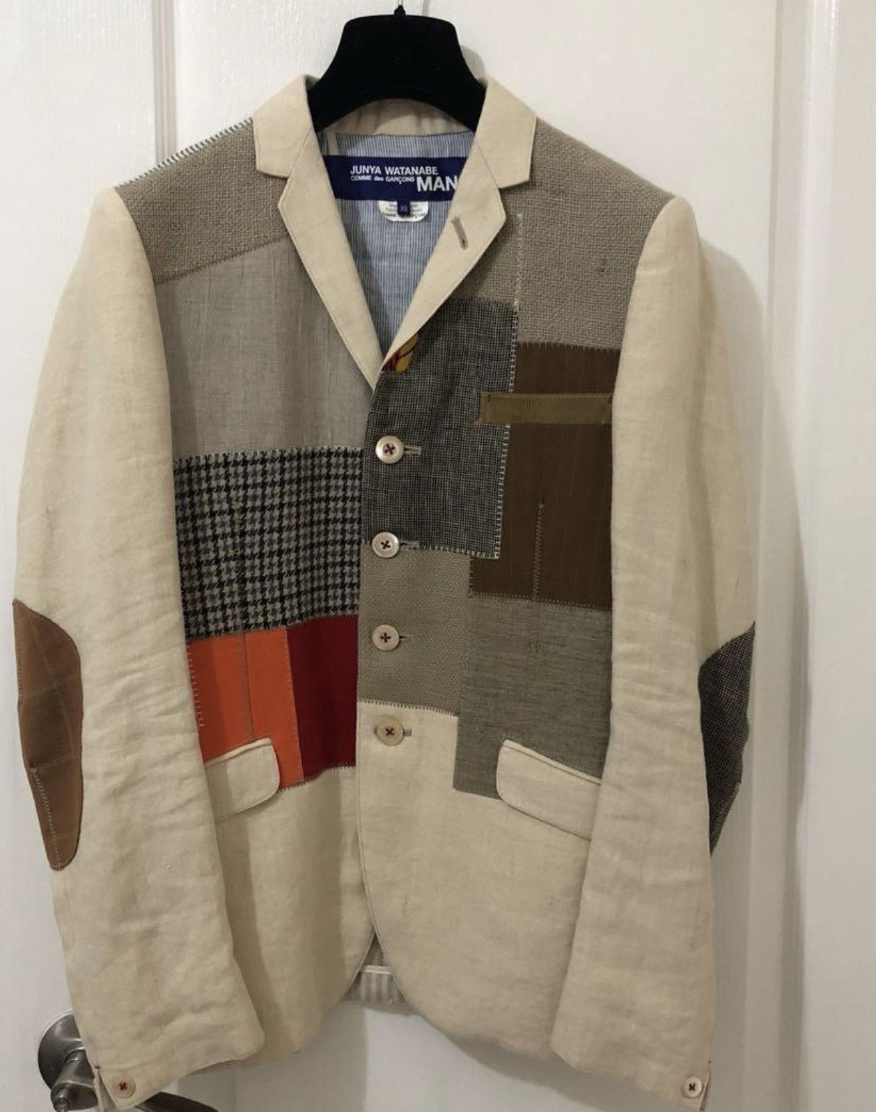 Comme des Garcons × Junya Watanabe comme des garçons Junya patchwork Blazar runway Size 48R - 2 Thumbnail