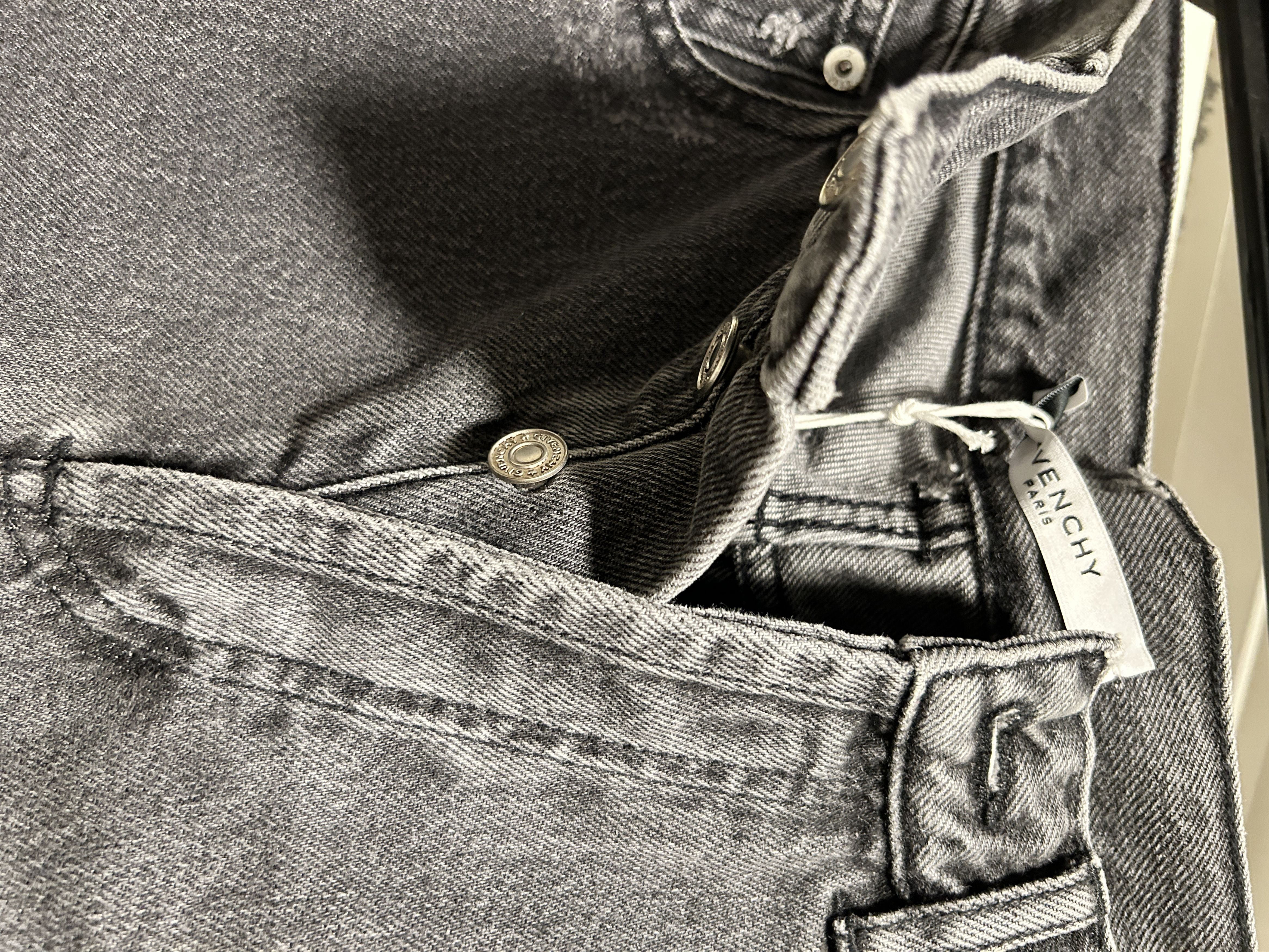 Givenchy medium grey denim jeans trouser holes skinny distressed Size US 30 / EU 46 - 4 Thumbnail