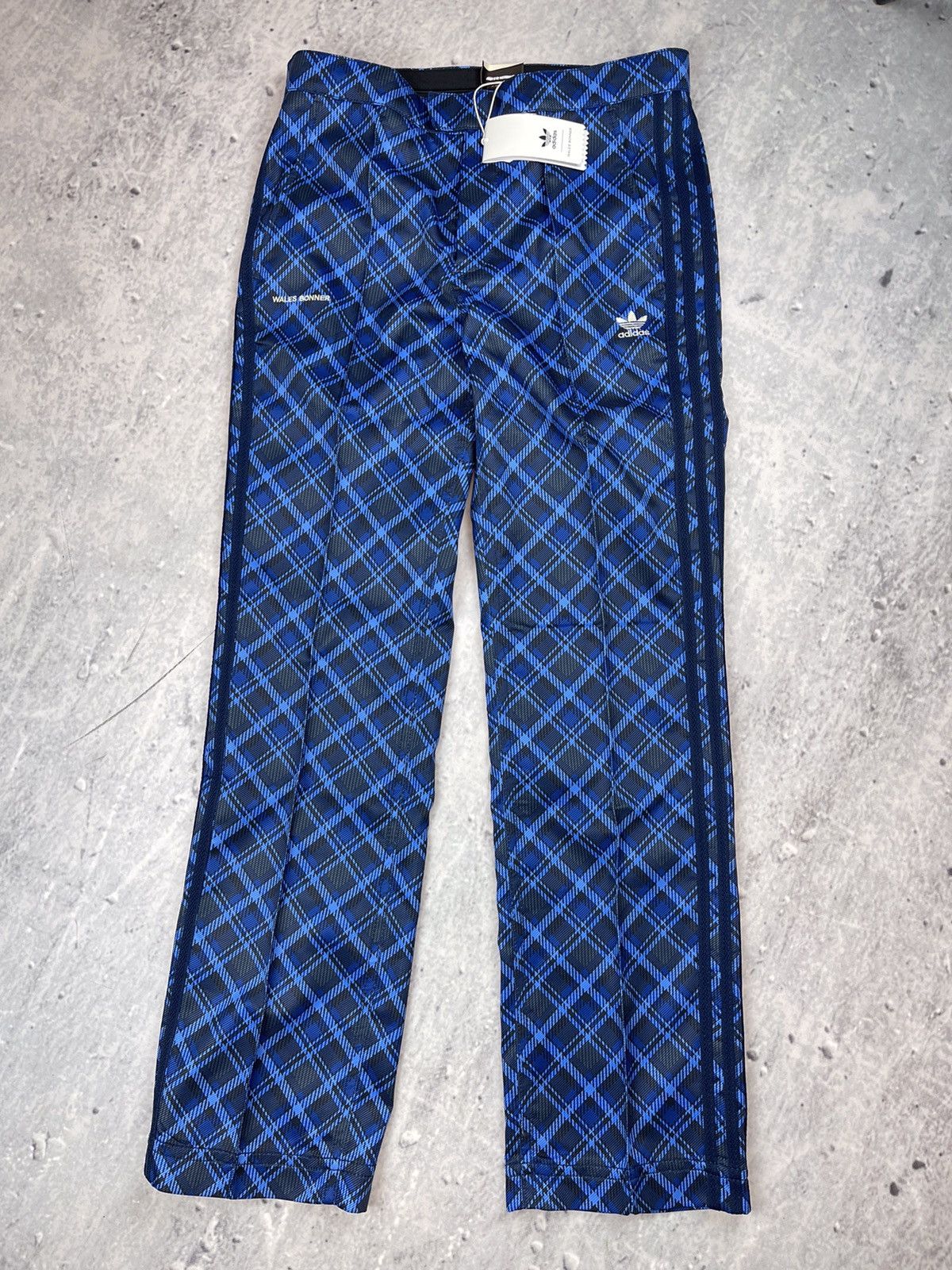 image of New Adidas x Wales Bonner Blue Tartan Track Pants M, Men's (Size 32)
