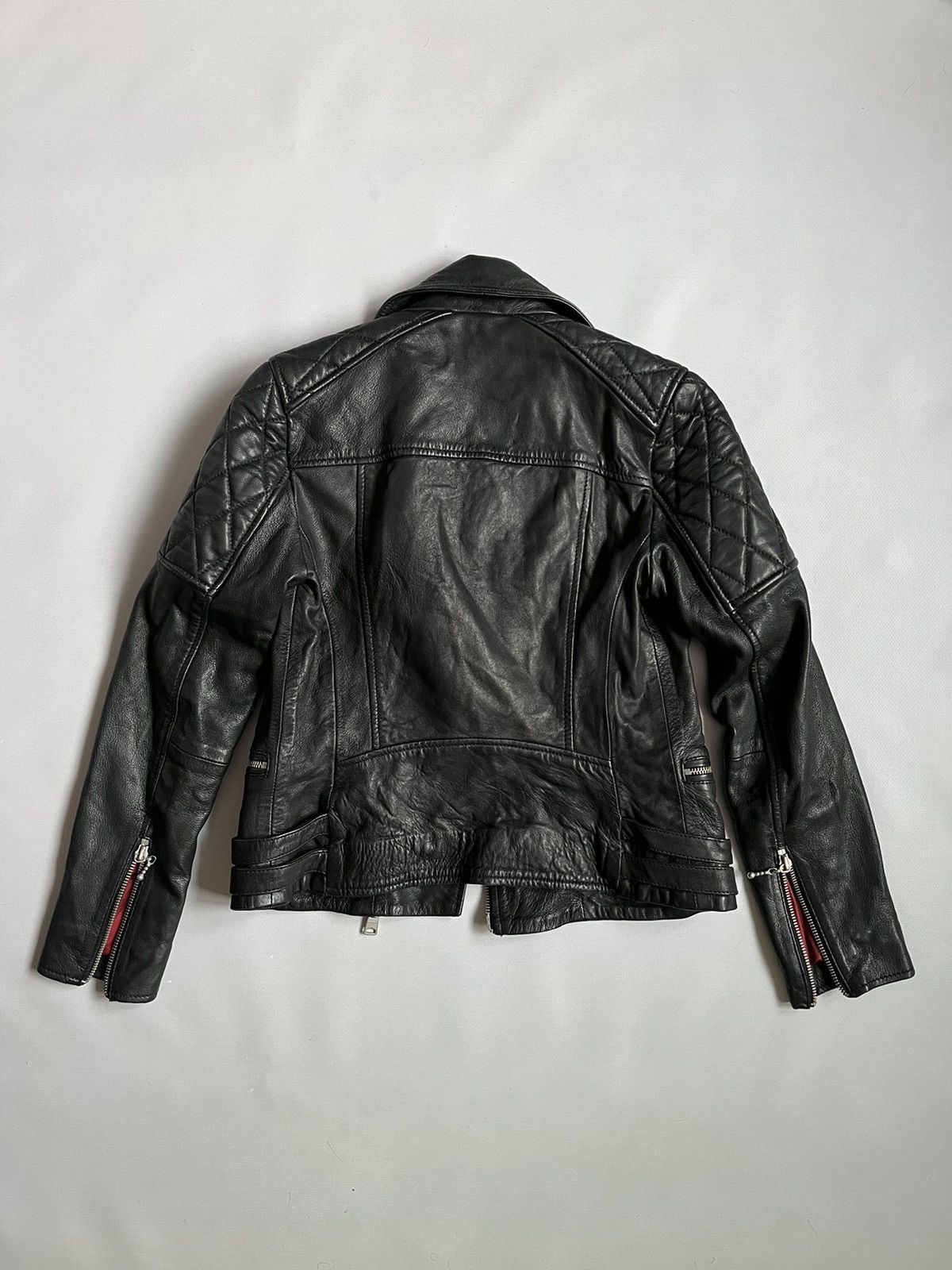 Allsaints AllSaints Women Lamb Leather Black Biker Jacket Size XS / US 0-2 / IT 36-38 - 22 Thumbnail