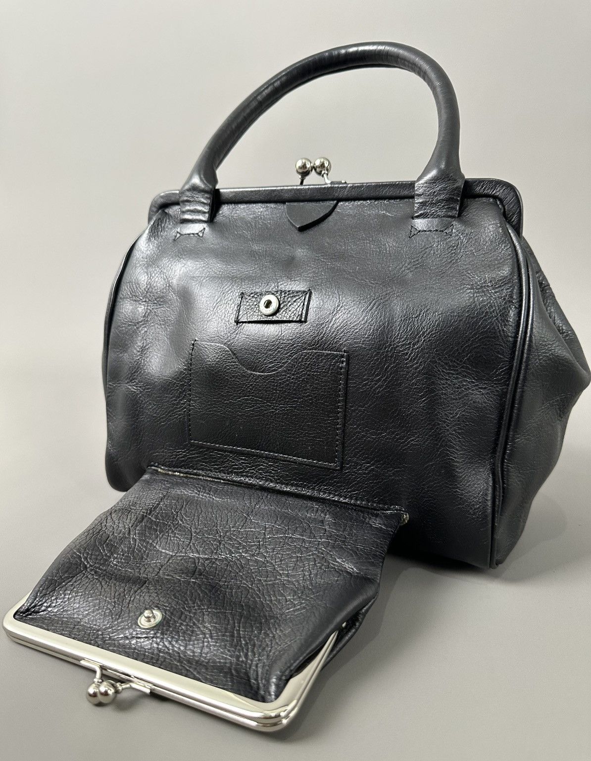 Yohji Yamamoto Y’s - Yohji Yamamoto Double Claps - Top Handle Leather Bag Size ONE SIZE - 3 Thumbnail