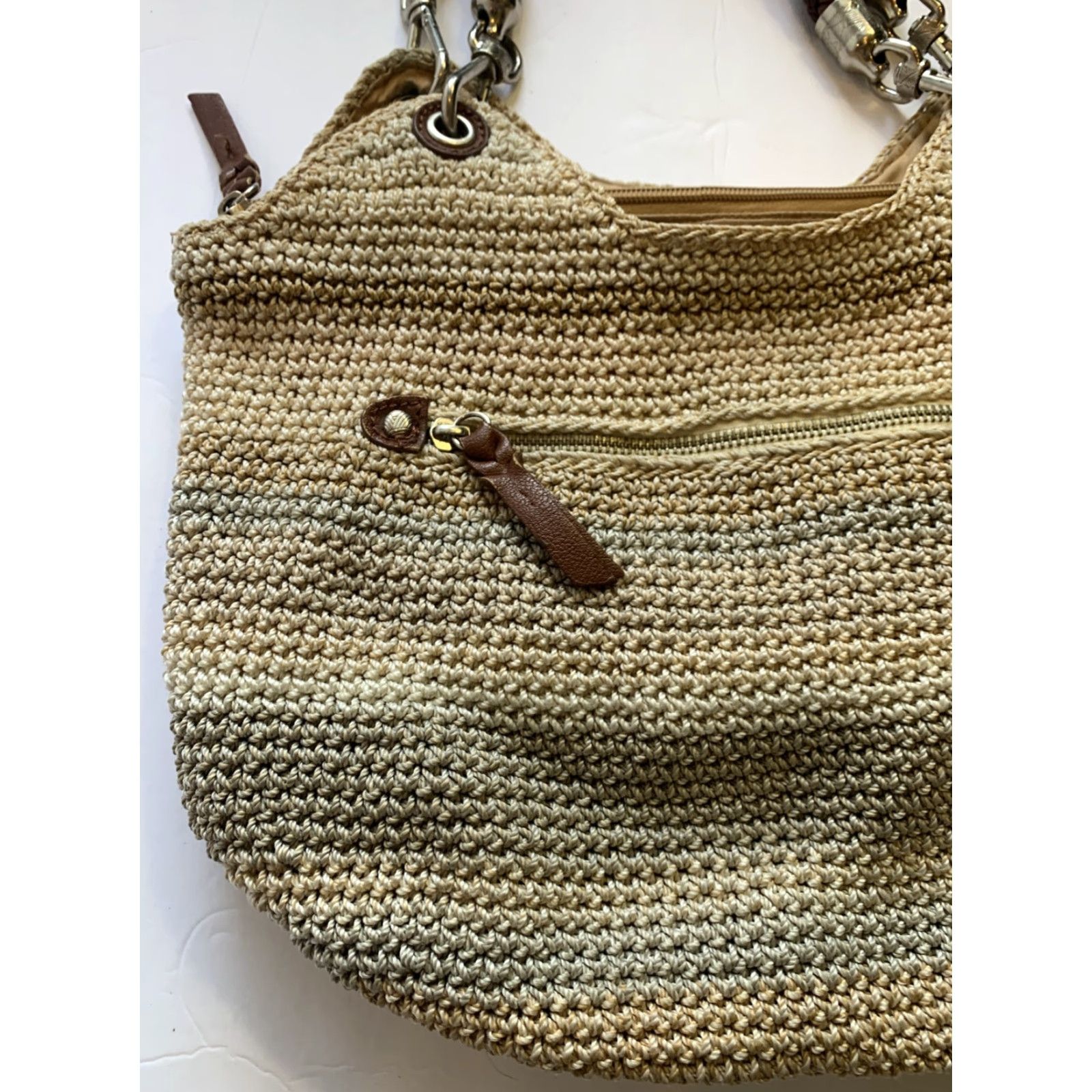 The Sak The Sak Shoulder Bag Crochet Indigo Leather Strap Medium Brown Size ONE SIZE - 2 Thumbnail