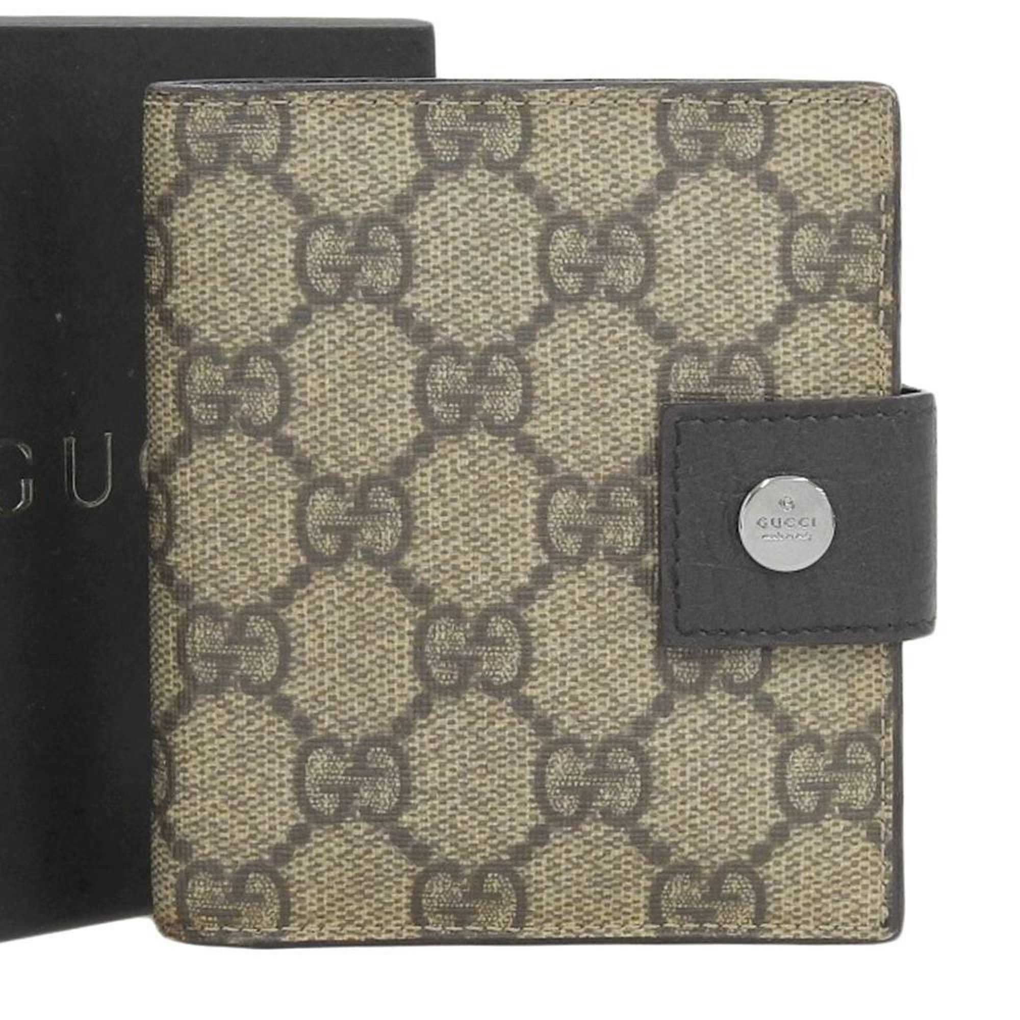 image of Gucci GG Plus Folding Wallet Beige Supreme 131972 203437 in Black, Women's
