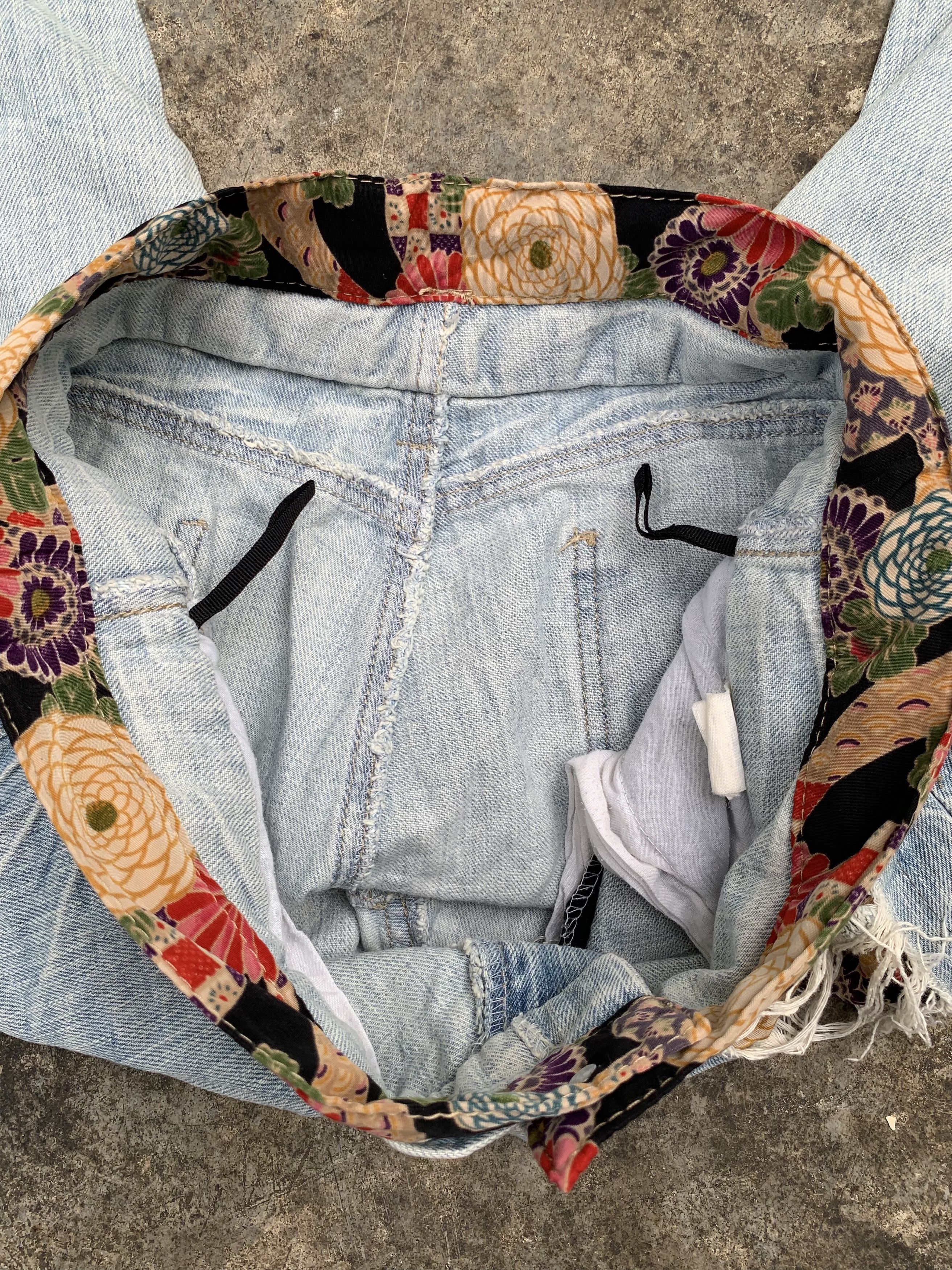 Japanese Brand Vintage Japanese Brand Shashiko DoubleWaist Distressed Jeans Size 29" - 13 Thumbnail