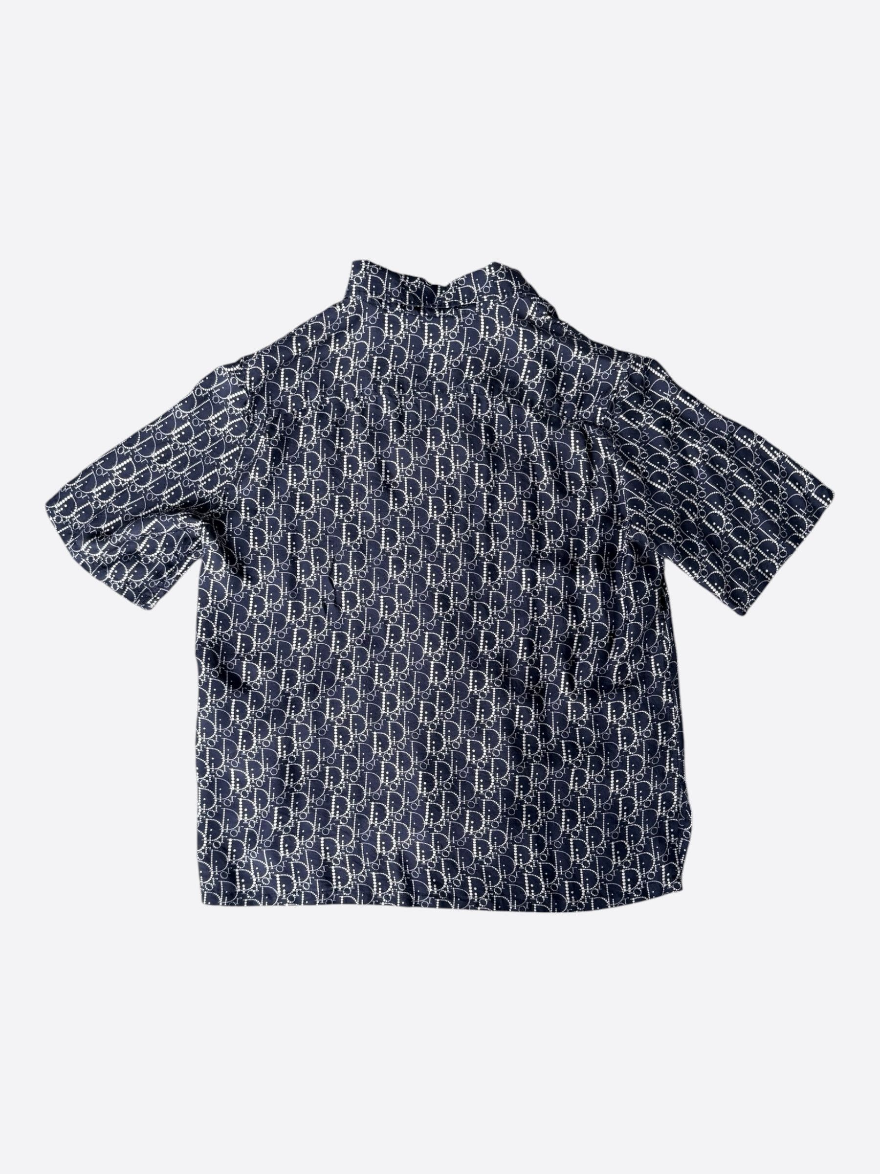Dior Dior Navy Pearl Oblique Button Up Shirt Size US M / EU 48-50 / 2 - 2 Thumbnail