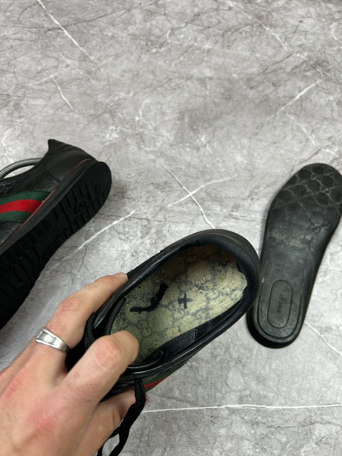 Gucci Gucci monogram leather sneakers Size US 8 / EU 41 - 15 Thumbnail