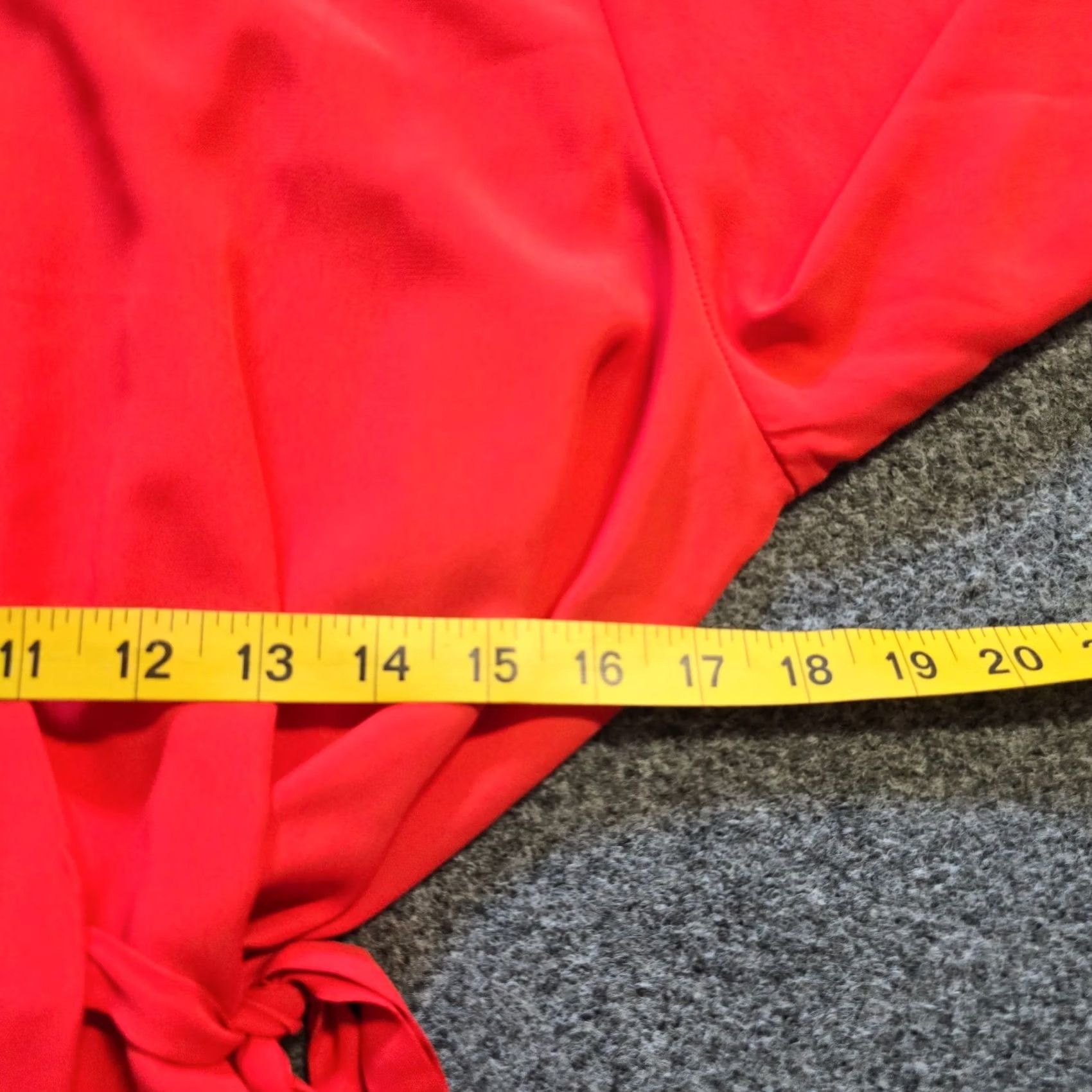 Topshop TopShop Top Womens Size 12 Red Wrap Front V Neck Long Sleeve Blouse Casual Career Shirt Woman Regular Fit Size XL / US 12-14 / IT 48-50 - 6 Thumbnail