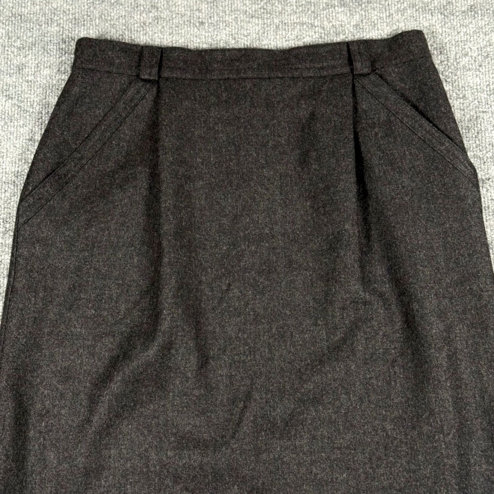 Vintage Alfred Sung Sport Pure Virgin Wool Pencil Skirt 14 Long Midi Slit Career Office - Blend Size 36" / US 14 / IT 50 - 4 Thumbnail