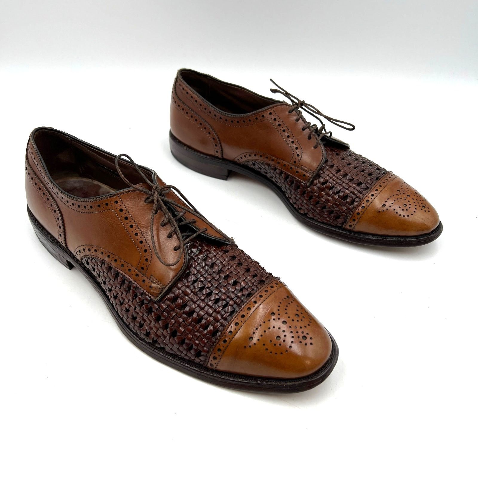 Allen Edmonds Allen Edmonds Sanford Leather Lace Ups In Oak Brown Size US 12 / EU 45 - 1 Thumbnail