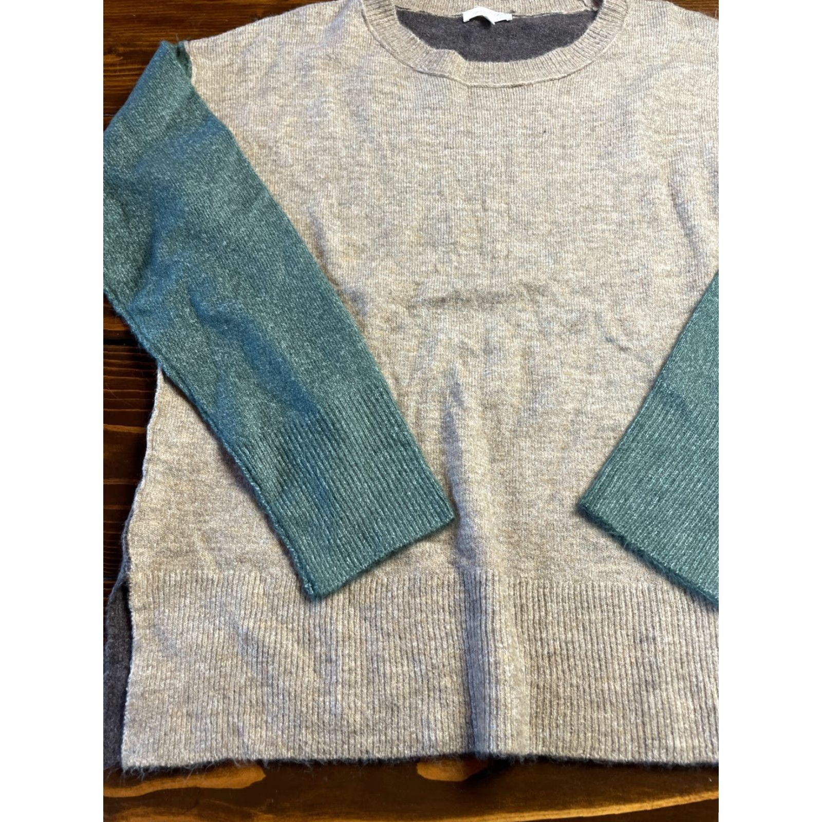 Vintage Mystree Womens Sweater, Pullover, Crew Neck, Size M, Green Tan, Knit, Long Sleeve, Solid, Regular Fit, Brown, Vintage No Size M / US 6-8 / IT 42-44 - 4 Thumbnail