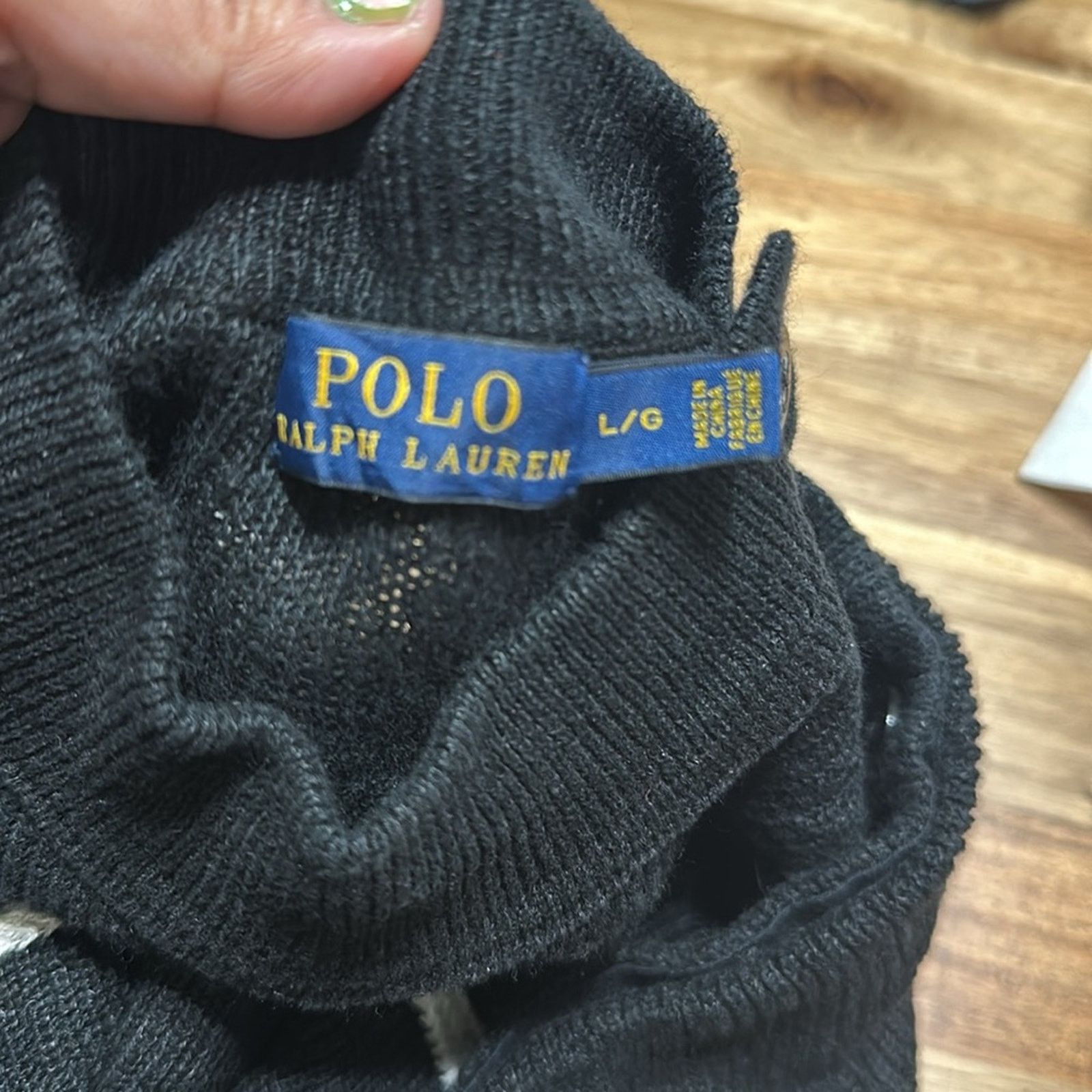 Polo Ralph Lauren Polo Ralph Lauren Button Shoulder Striped Black Sweater Size M / US 6-8 / IT 42-44 - 7 Thumbnail
