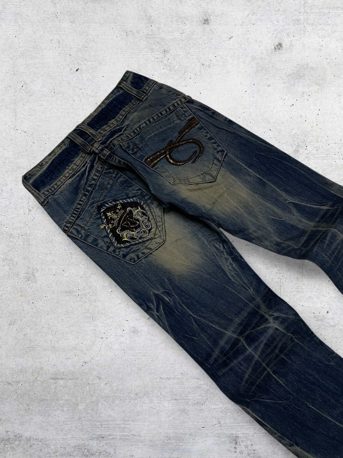 Hysteric Glamour VINTAGE RED PEPPERS JAPAN DESIGNER MUDWASH DISTRESSED DENIM Size US 27 - 13 Thumbnail