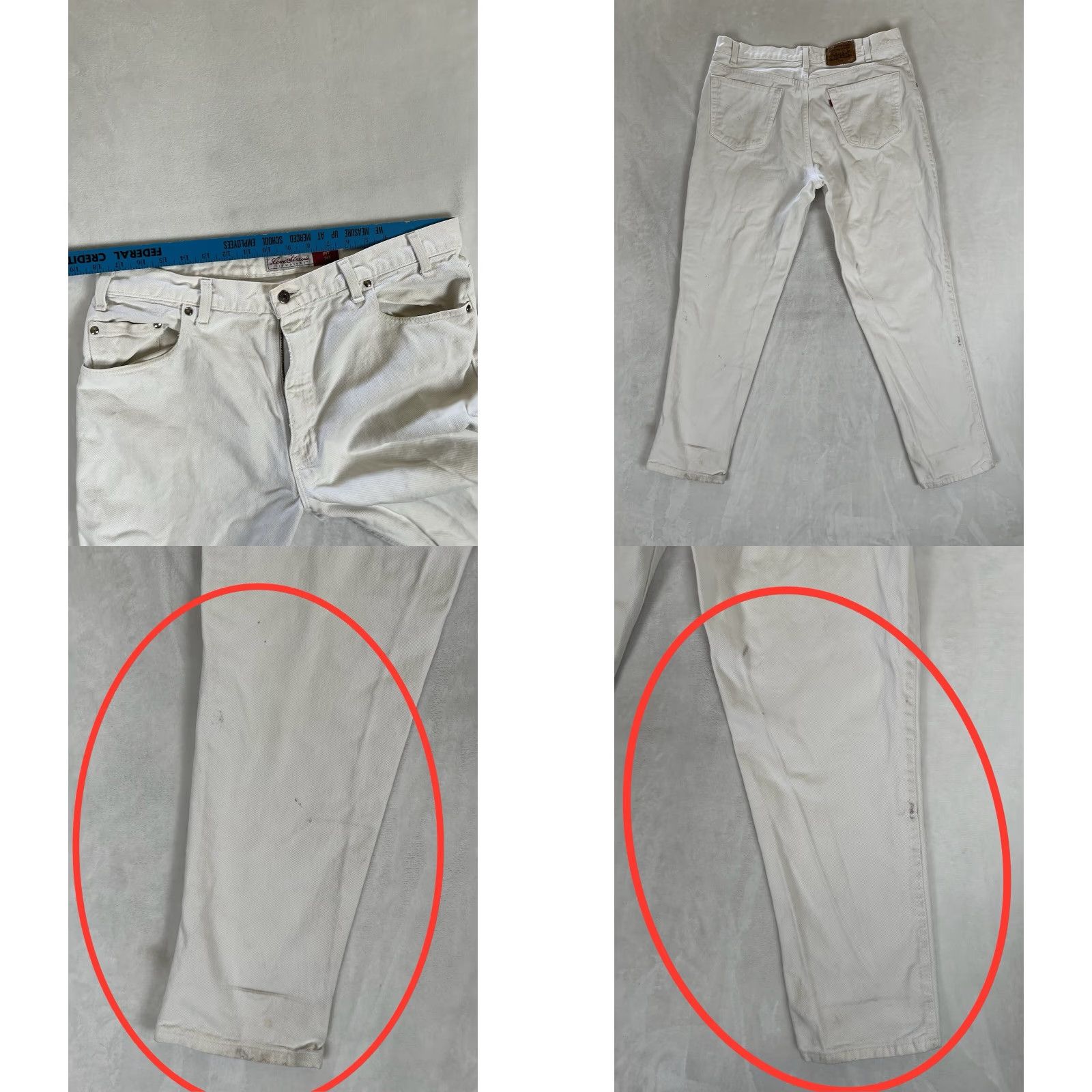Levi's VINTAGE Levi’s 545 Orange Tab White Jeans Size 36x30 Made In USA Loose Fit 90s Mens Jeans Size US 36 / EU 52 - 8 Thumbnail