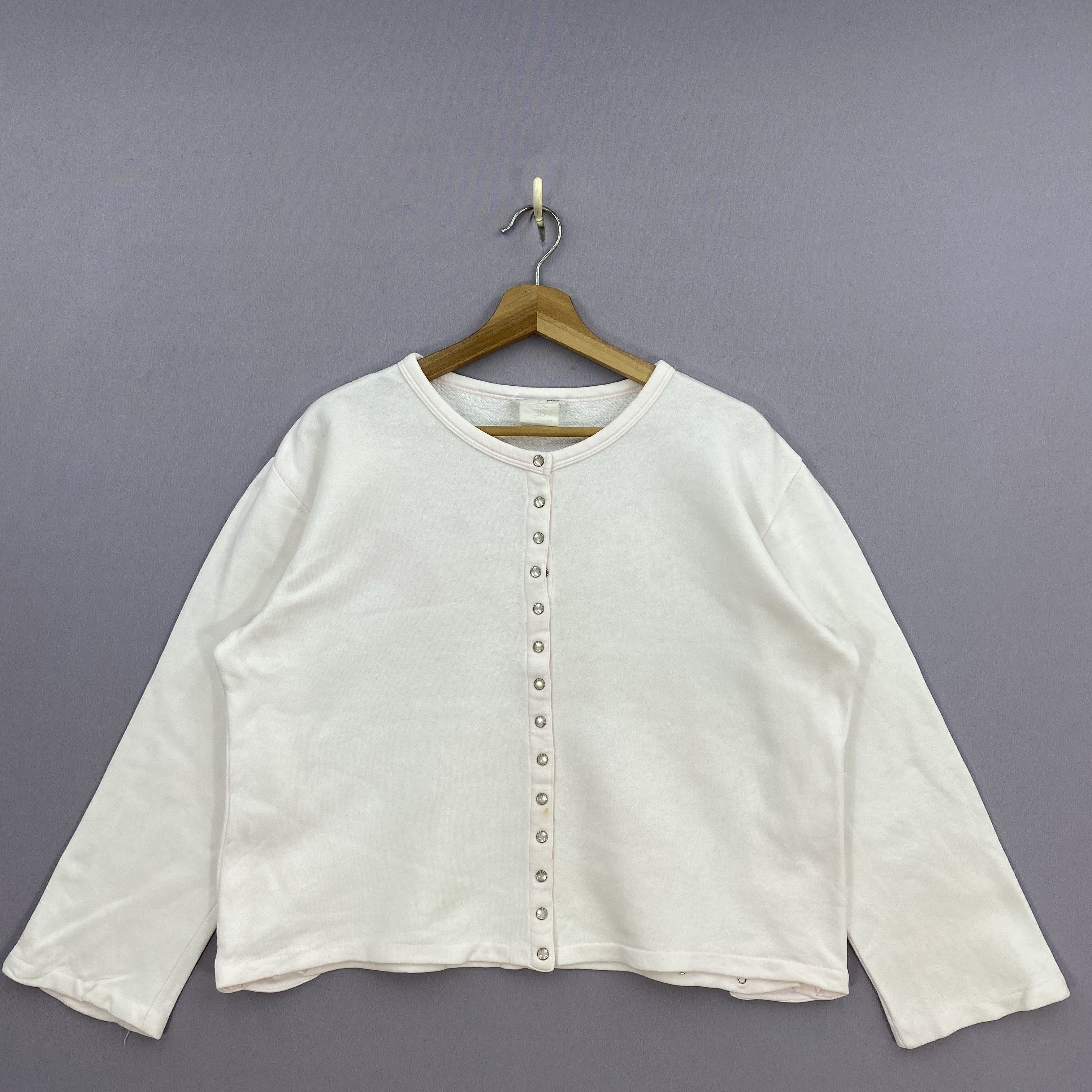 agnes b. Vintage Y2K Agnes B Cardigan Sweatshirt Cotton Jumper Size US L / EU 52-54 / 3 - 2 Thumbnail