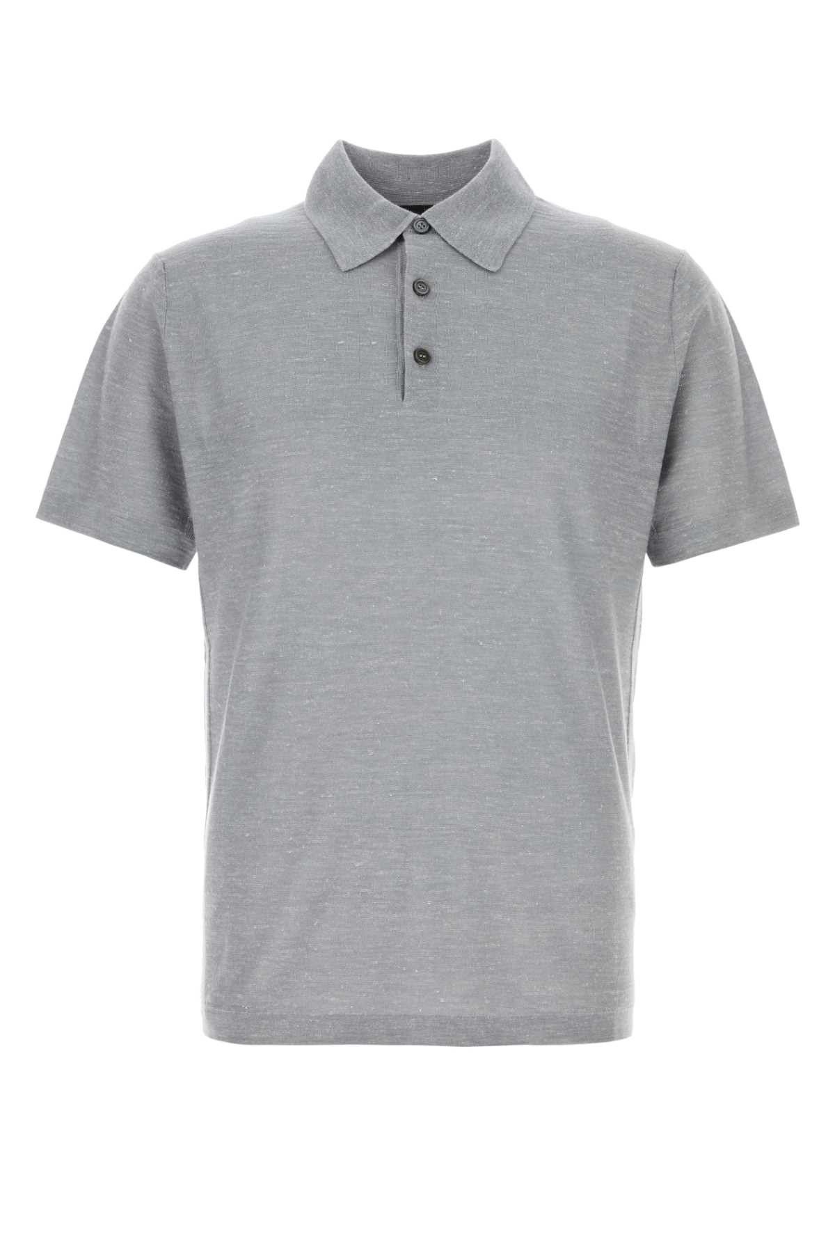 Brioni Melange Grey Cashmere Blend Polo Shirt Size US L / EU 52-54 / 3 - 1 Thumbnail
