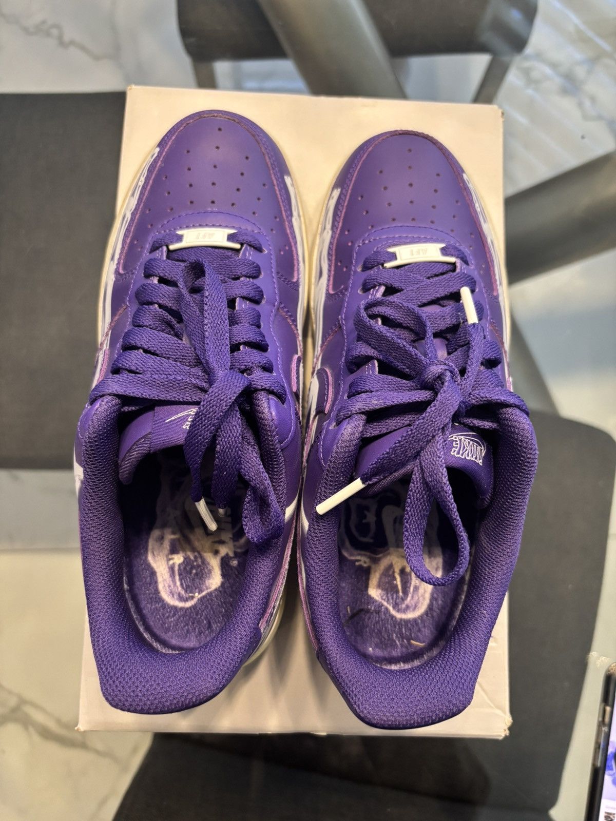 Nike Nike Air Force 1 Low '07 QS Purple Skeleton Halloween (2021) Size US 6.5 / EU 39-40 - 4 Thumbnail