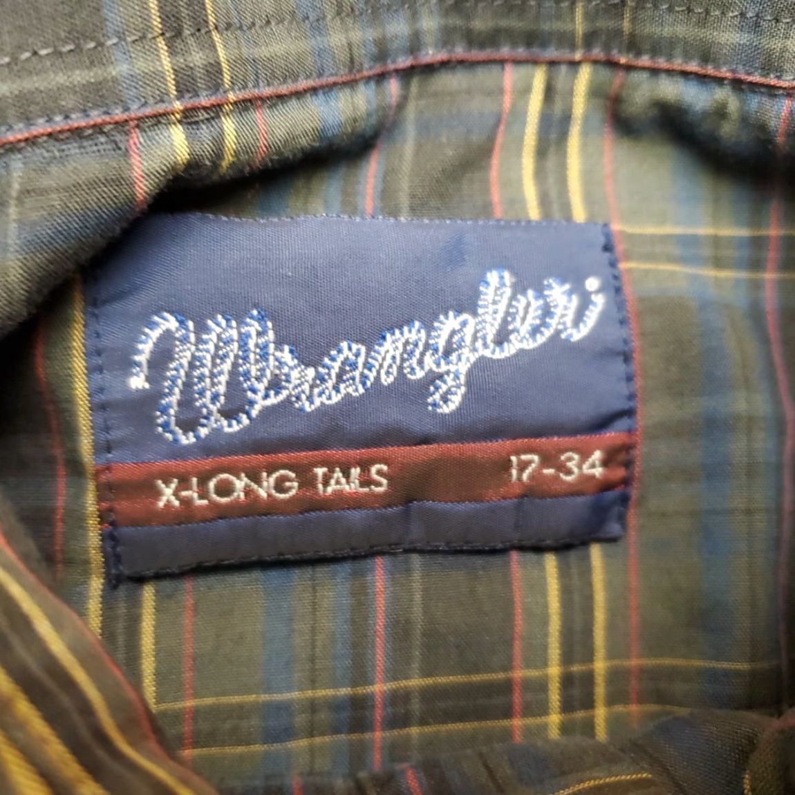 Wrangler VTG Wrangler Shirt Mens 17 x 34 Multicolor X Long Tails Plaid Pearl Snap Western Size US XL / EU 56 / 4 - 3 Thumbnail
