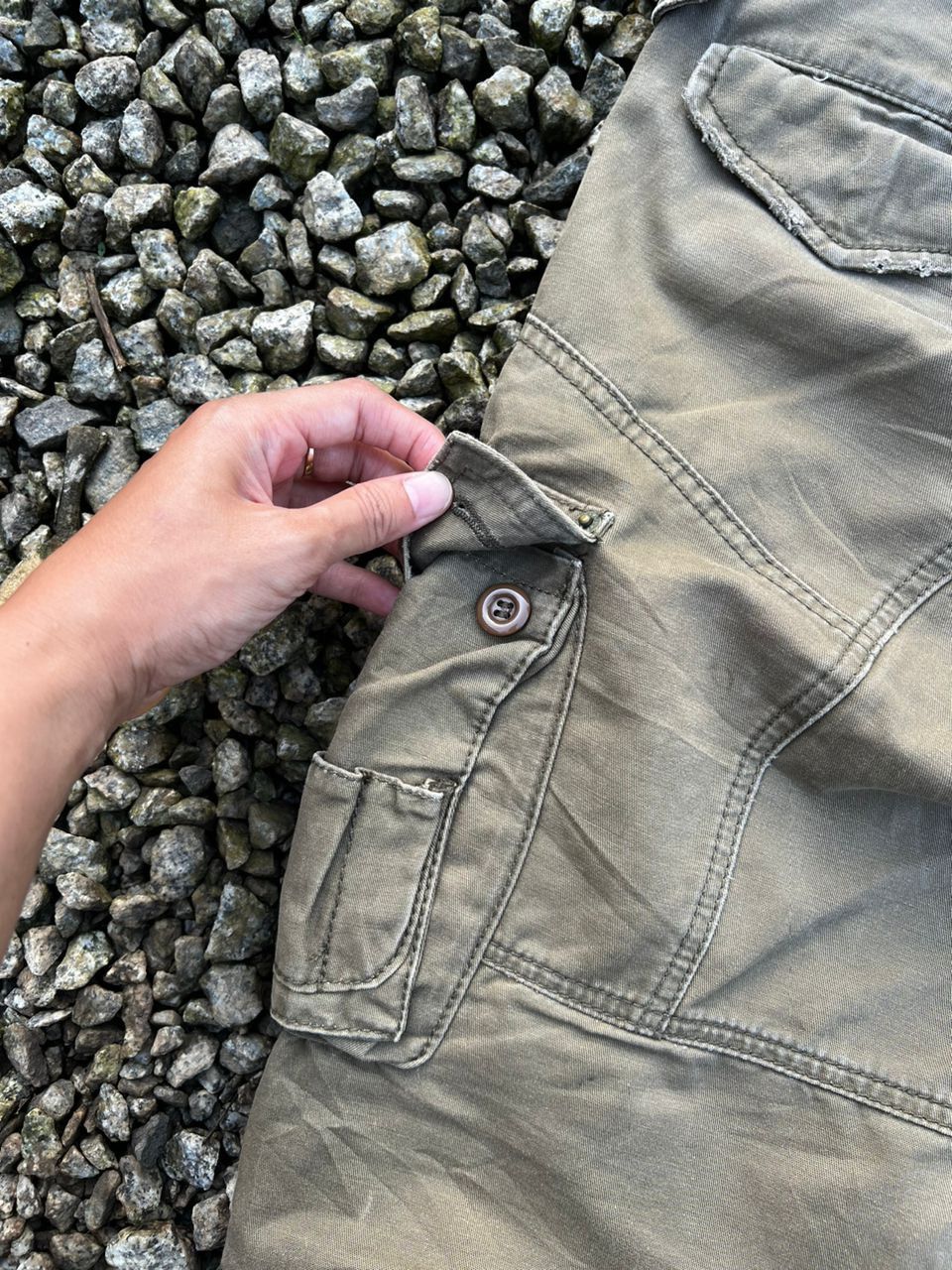 PPFM Japanese Brand PPFM Sunfaded Distress Cargo Pants Size US 34 / EU 50 - 17 Thumbnail