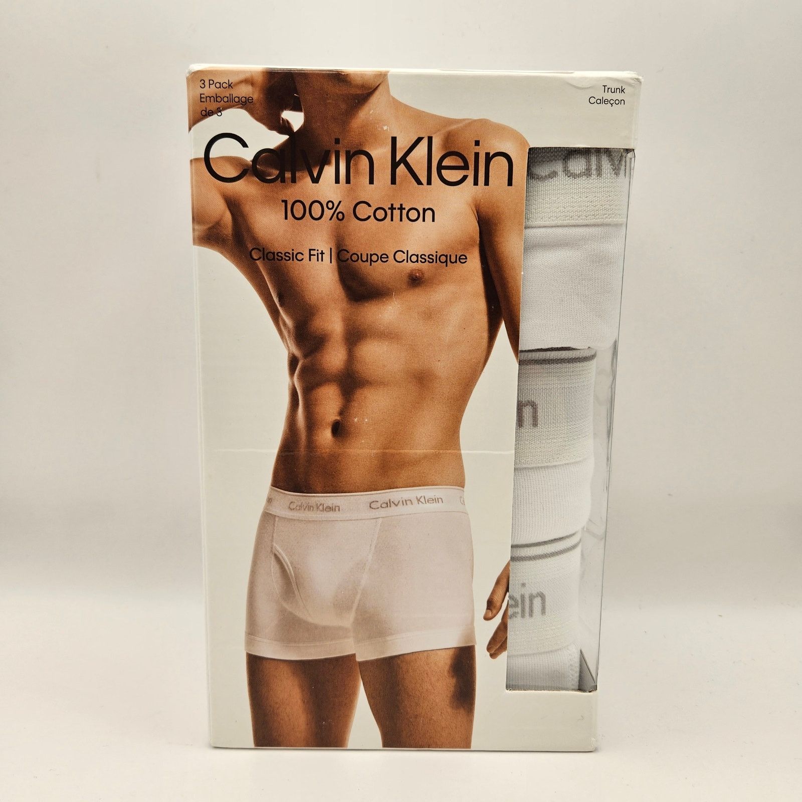Calvin Klein CALVIN KLEIN MEN'S XXL 3 PACK CLASSIC FIT BOXER TRUNK WHITE Size US 44 / EU 60 - 1 Thumbnail