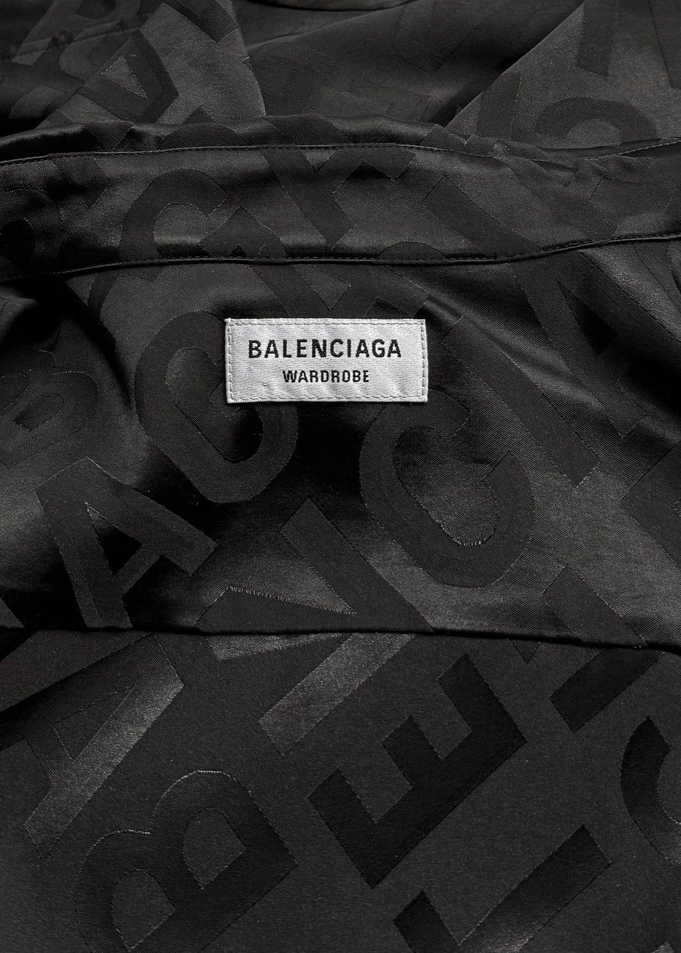 Balenciaga Balenciaga 2021 Black All-over Logo Wrap Shirt Dress Size XS / US 0-2 / IT 36-38 - 6 Thumbnail