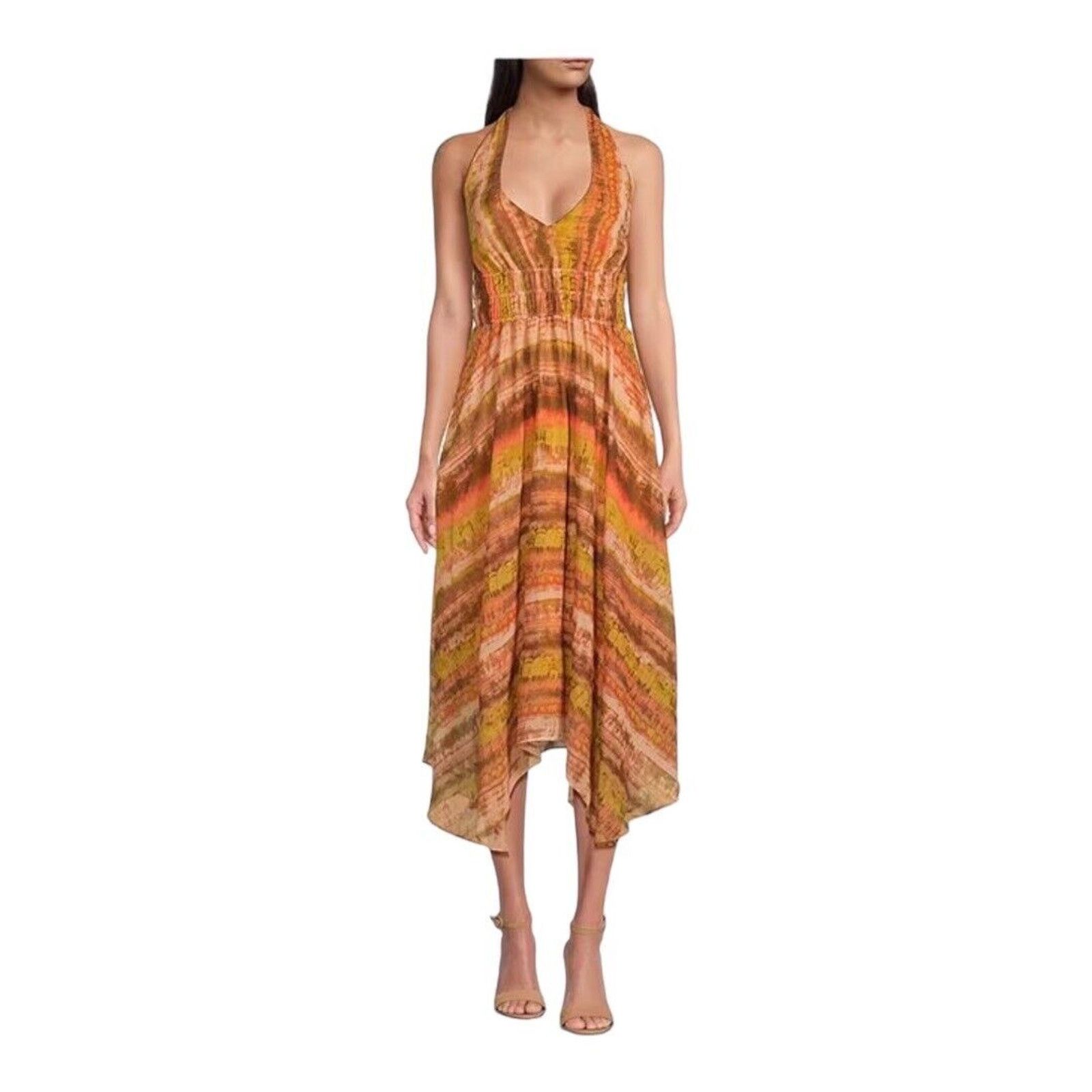 Taylor Byrd Taylor Halter Sleeveless Smocked Handkerchief Dress NWT Size M / US 6-8 / IT 42-44 - 1 Thumbnail