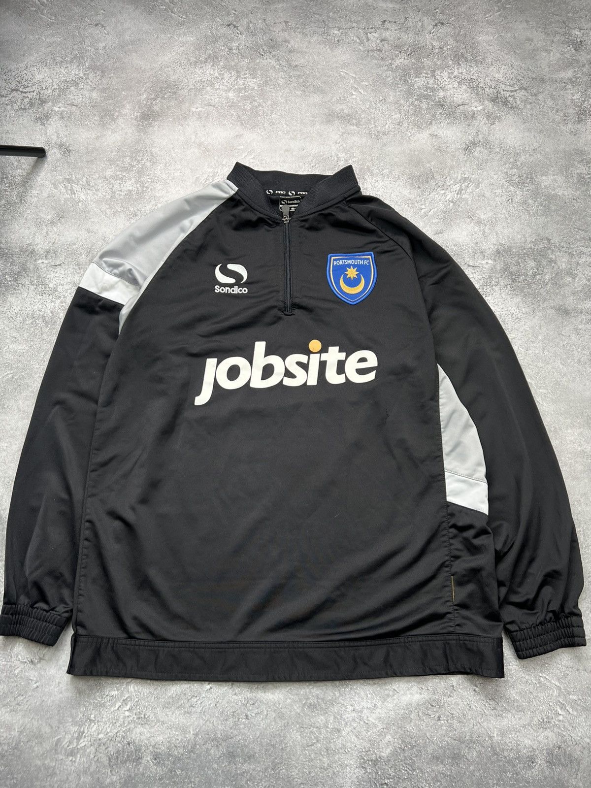 Vintage Sondico Portsmouth Jobsite Black Sweatshirt Soccer Size US L / EU 52-54 / 3 - 1 Thumbnail