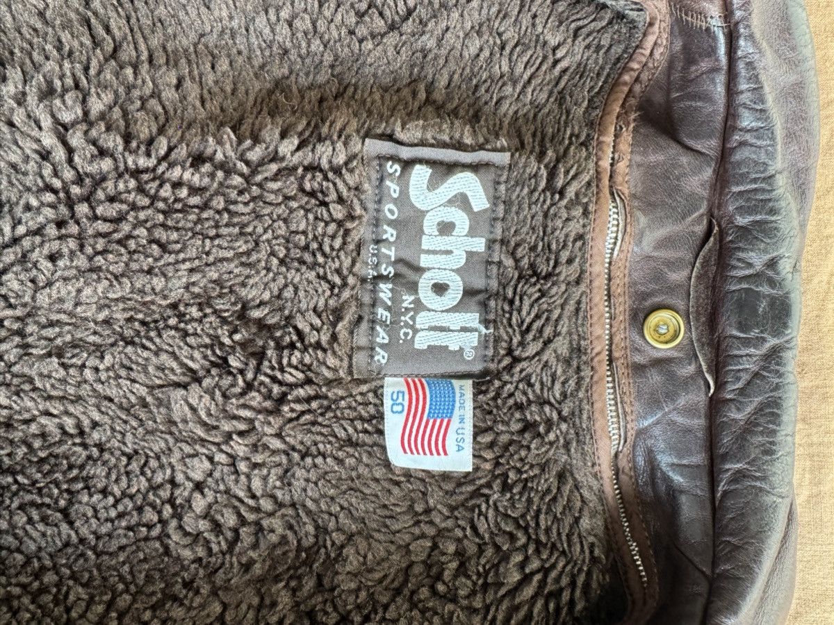 Schott Schott 184 SM A2 Bomber Aviator Leather Jacket 1970s Size US L / EU 52-54 / 3 - 10 Thumbnail
