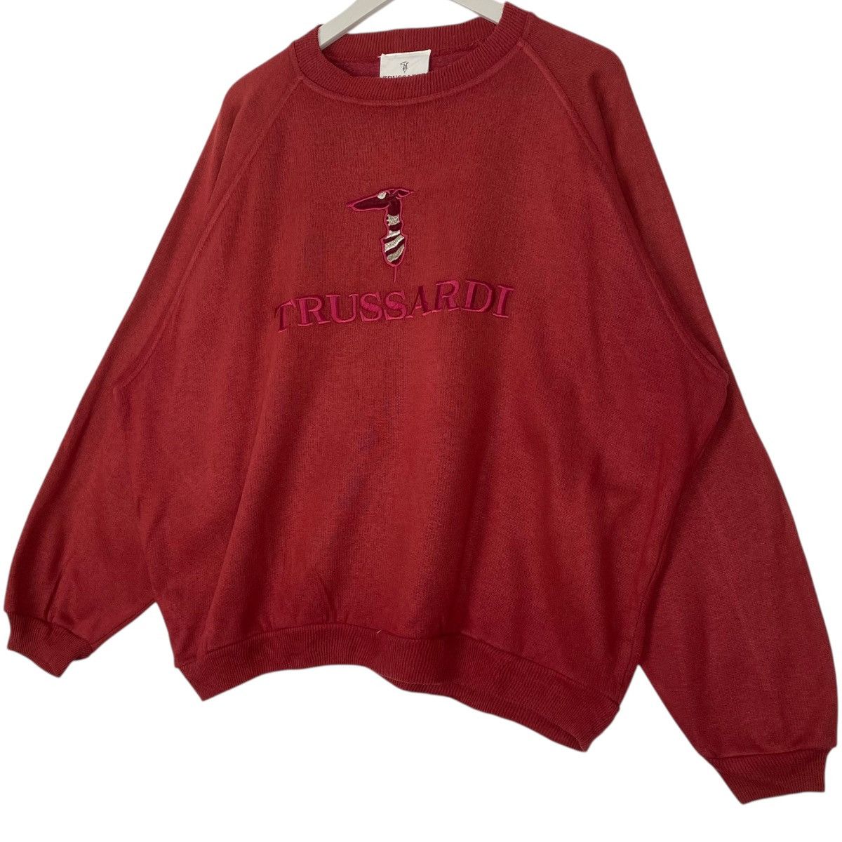 Vintage Vintage 90s Trussardi Sweatshirt Crewneck Made In Italy Red Size US XL / EU 56 / 4 - 2 Thumbnail