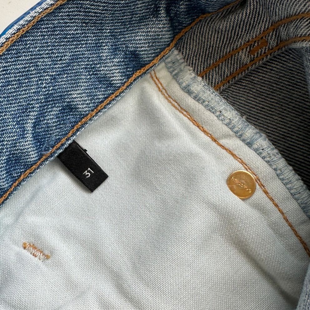 GOLDSIGN Goldsign Med Lt Wash Straight Leg Button Fly Denim Jeans 31 Size 31" - 15 Thumbnail