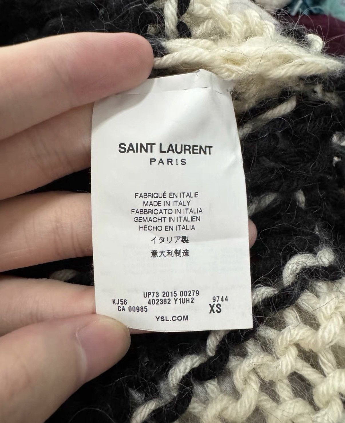 Saint Laurent Paris Saint Laurent (SLP) 15FW Black/White Wool Stripe Sweater Size US XS / EU 42 / 0 - 7 Thumbnail
